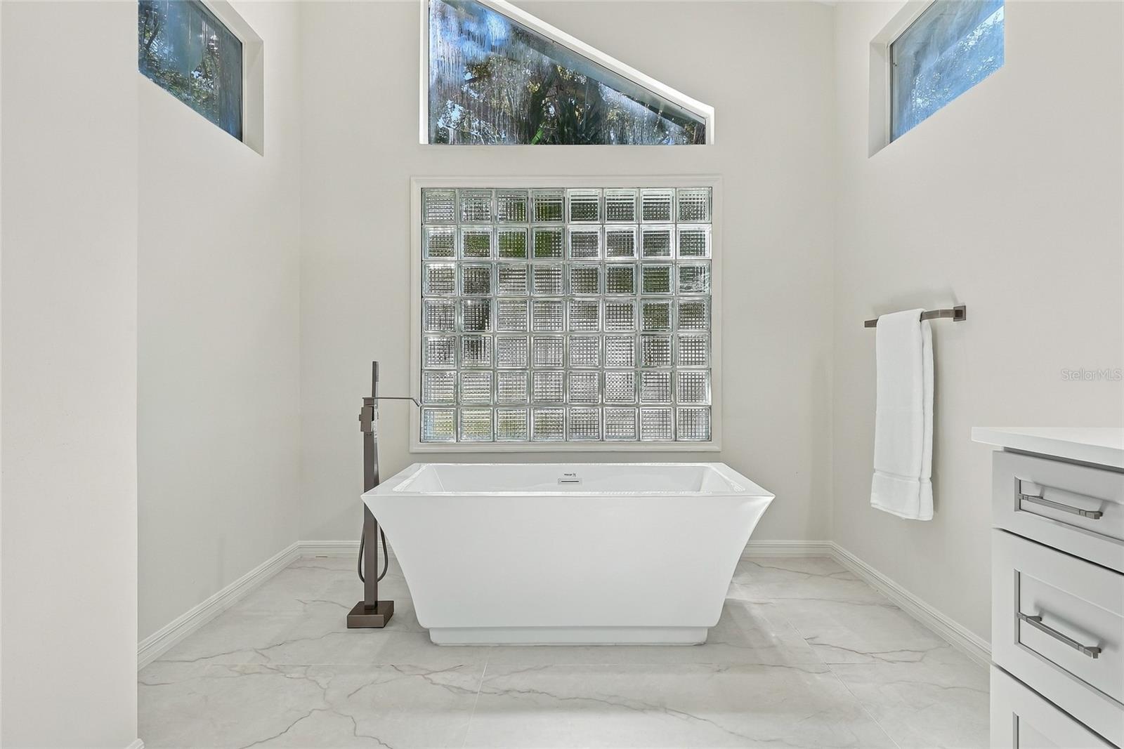 Gorgeous soaking tub in the primary bath. - 1101 DARLINGTON OAK DR NE, ST PETERSBURG