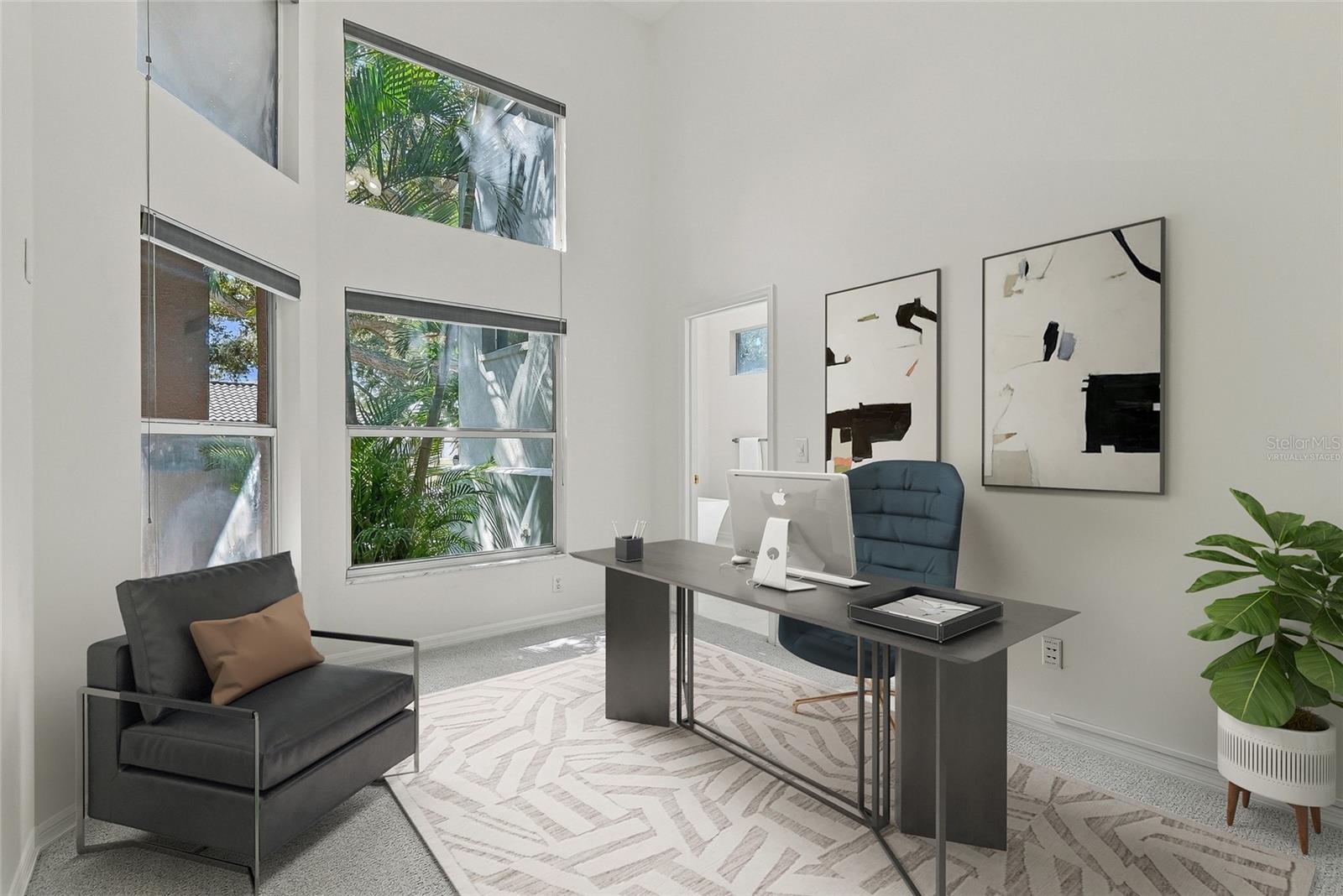Adjacent to the primary bedroom and bath lies a separate office. Virtually staged. - 1101 DARLINGTON OAK DR NE, ST PETERSBURG