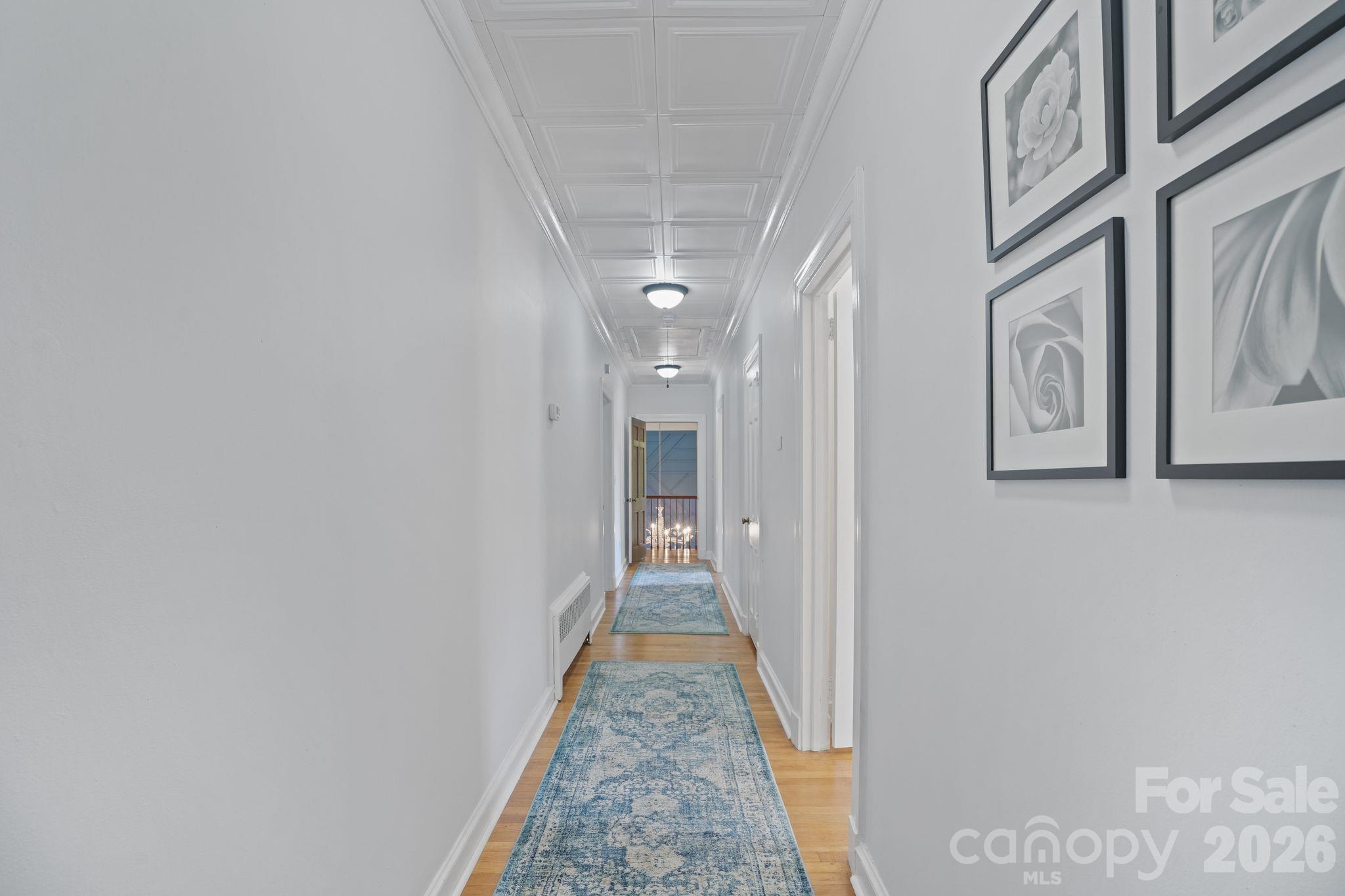 Hallway Upstairs the Width of the home, Serving All Bedrooms Along the Way, Hardwood Floors - 319 N Zion Street, Landis