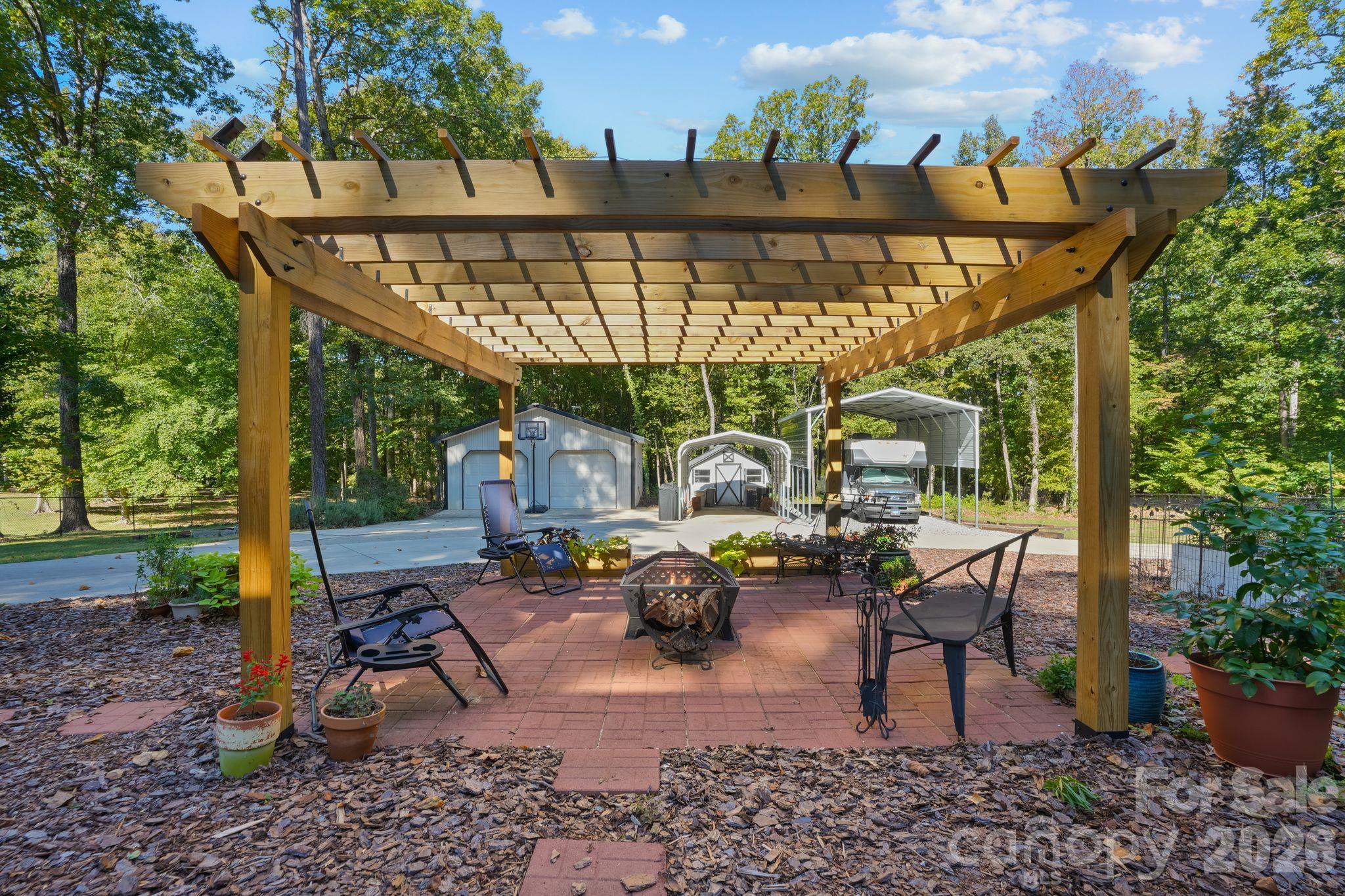 Pergola/Patio and Firepit - 319 N Zion Street, Landis