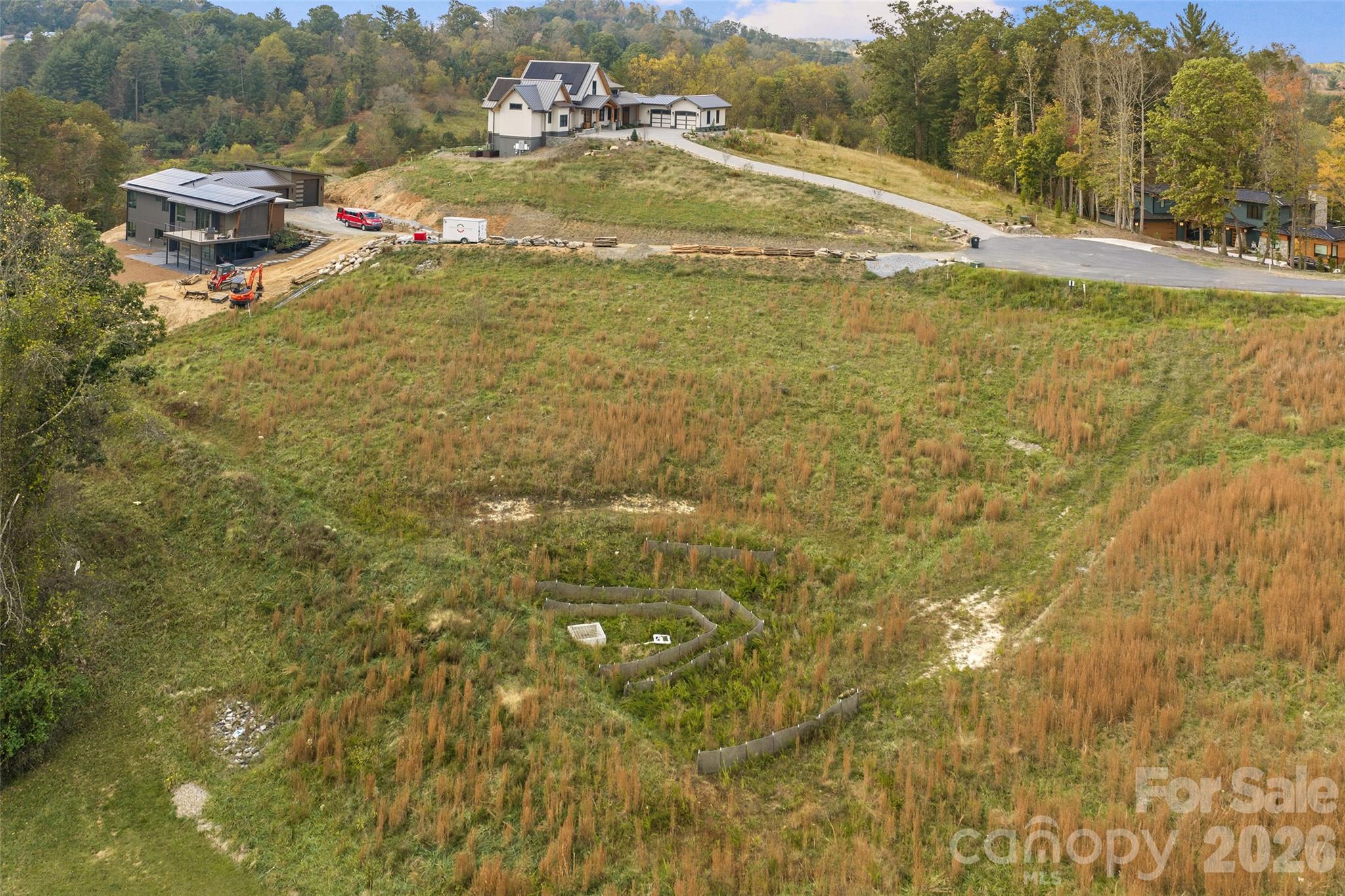 Aerial from rear of lot - 128 Lilikoi Lane, Asheville