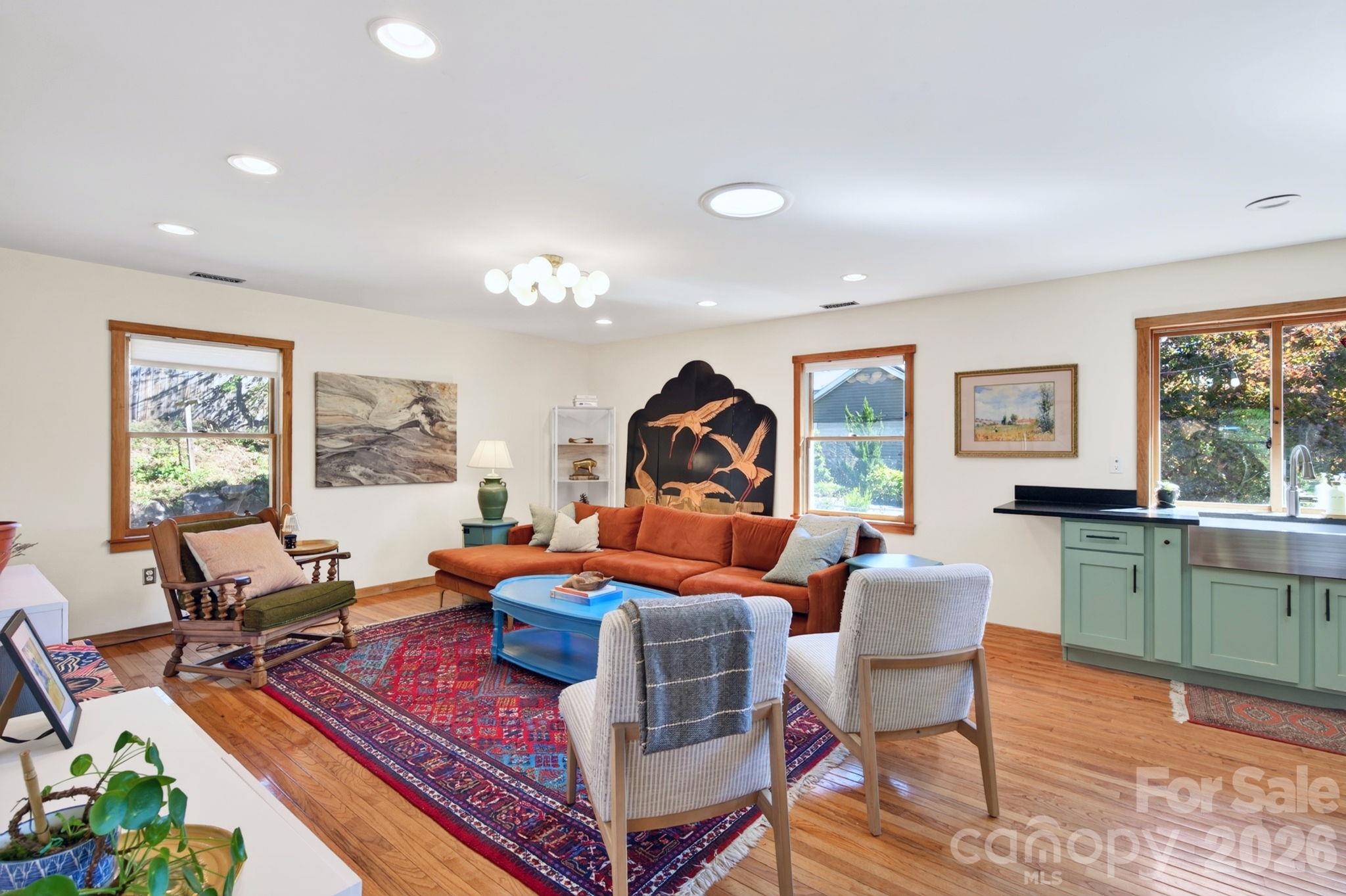 Spacious Living Room - 414 Old Haw Creek Road, Asheville