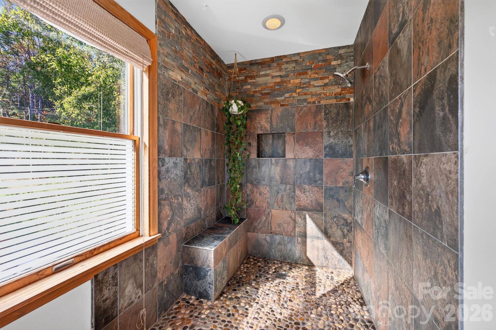 Large Walk-in Shower - 414 Old Haw Creek Road, Asheville