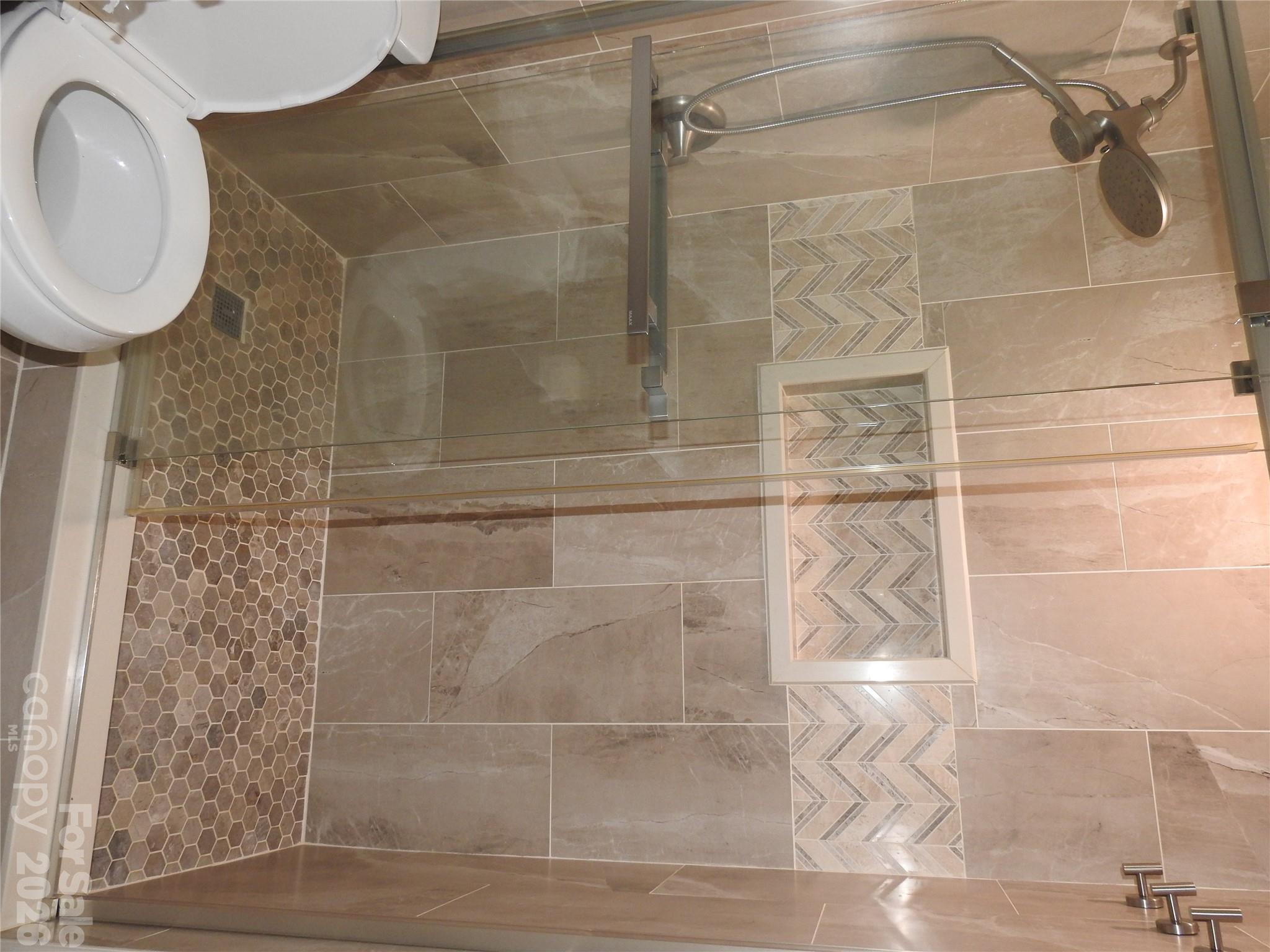 Remodeled master bathroom shower - 2913 Iron Gate Lane, Charlotte