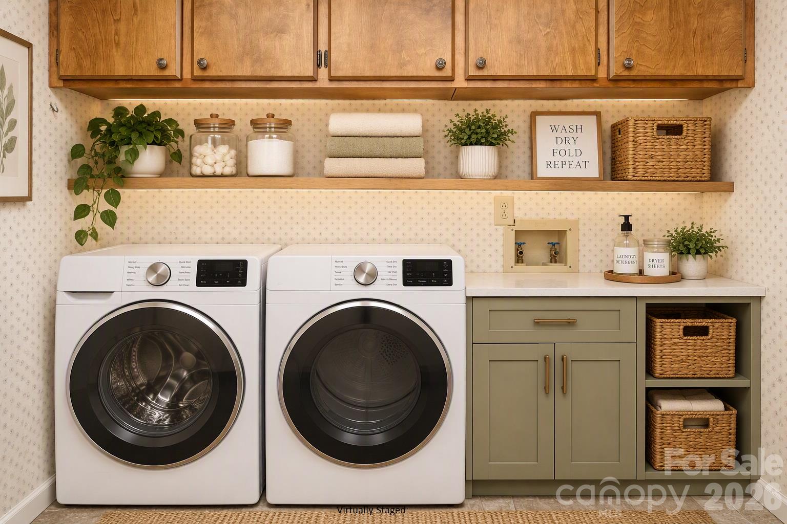 Virtually Staged Laundry Area - 7301 Lee Rea Road, Charlotte