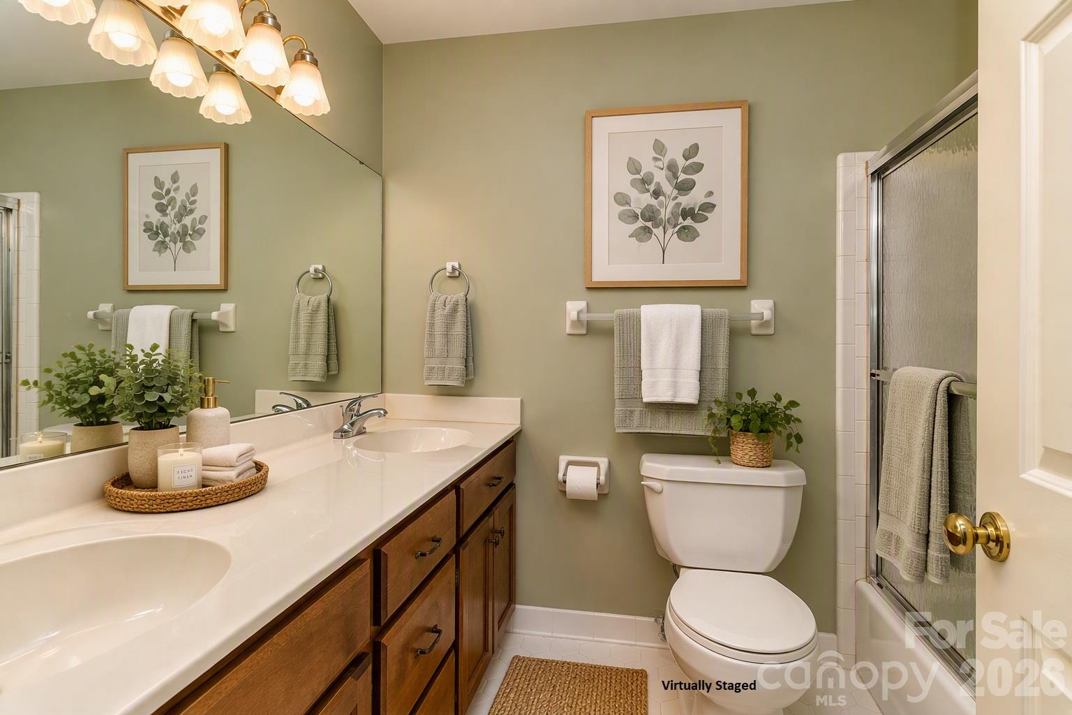 Virtually Staged Hall Bath - 7301 Lee Rea Road, Charlotte