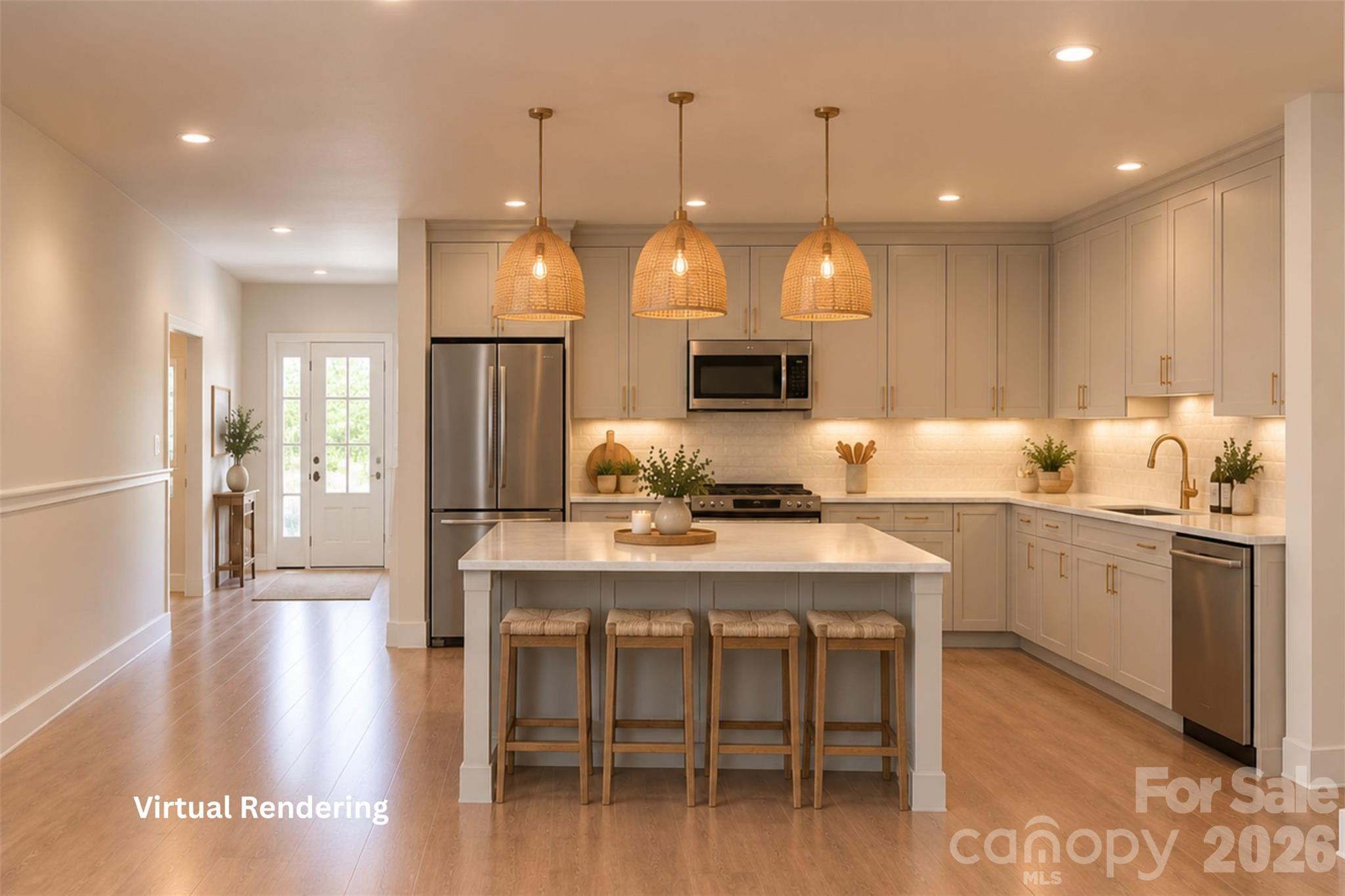 Kitchen - Virtual Rendering. Cabinets & finishes will vary. - 102 Bayern Crest, Morganton