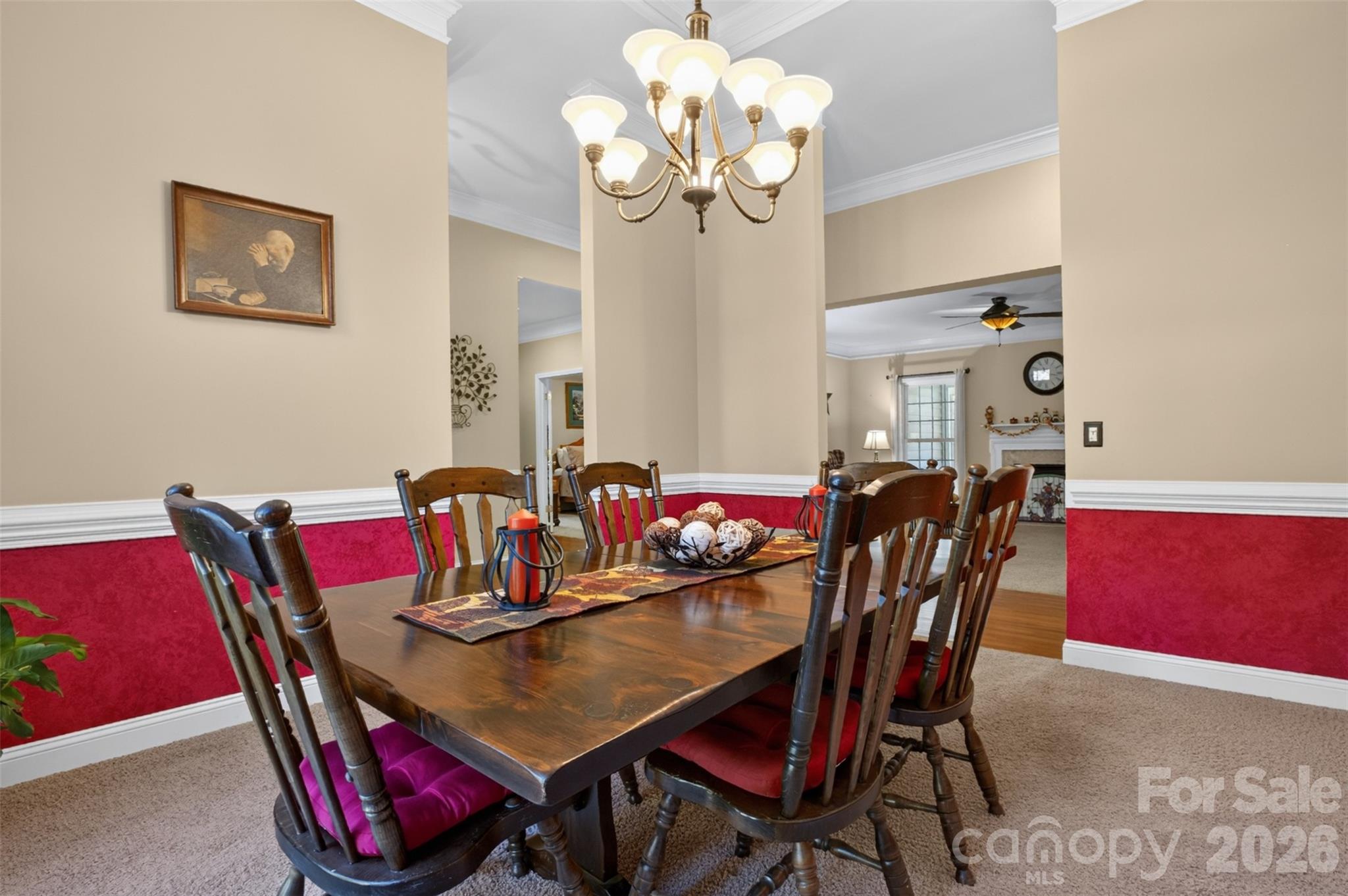 Spacious formal dining room with tray ceiling. - 170 Herons Gate Drive, Mooresville