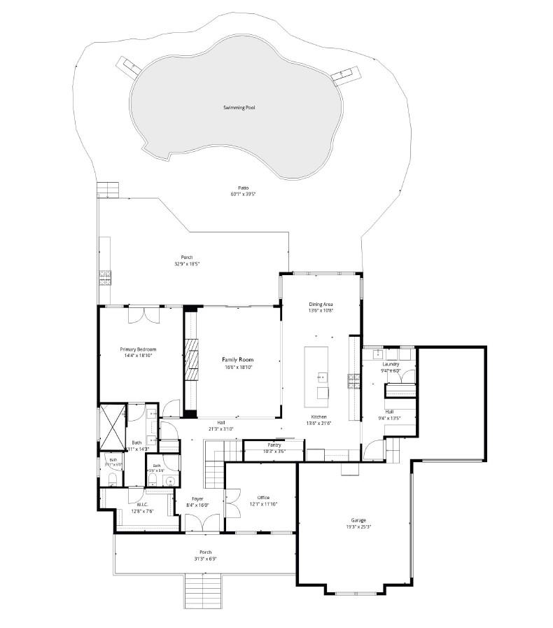 Main level floorplan - 13908 Island Drive, Huntersville