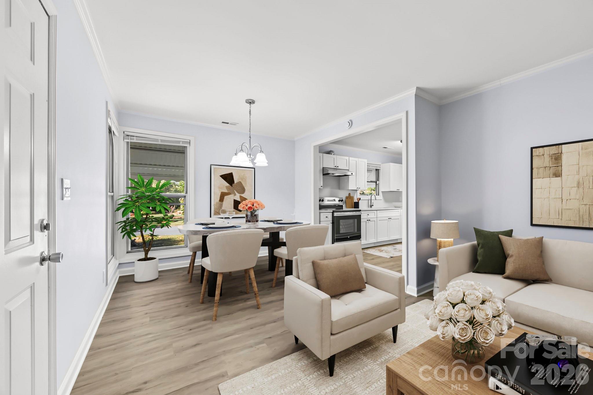 Dining area is open to the kitchen and living room - 2018 Quentin Street, Charlotte
