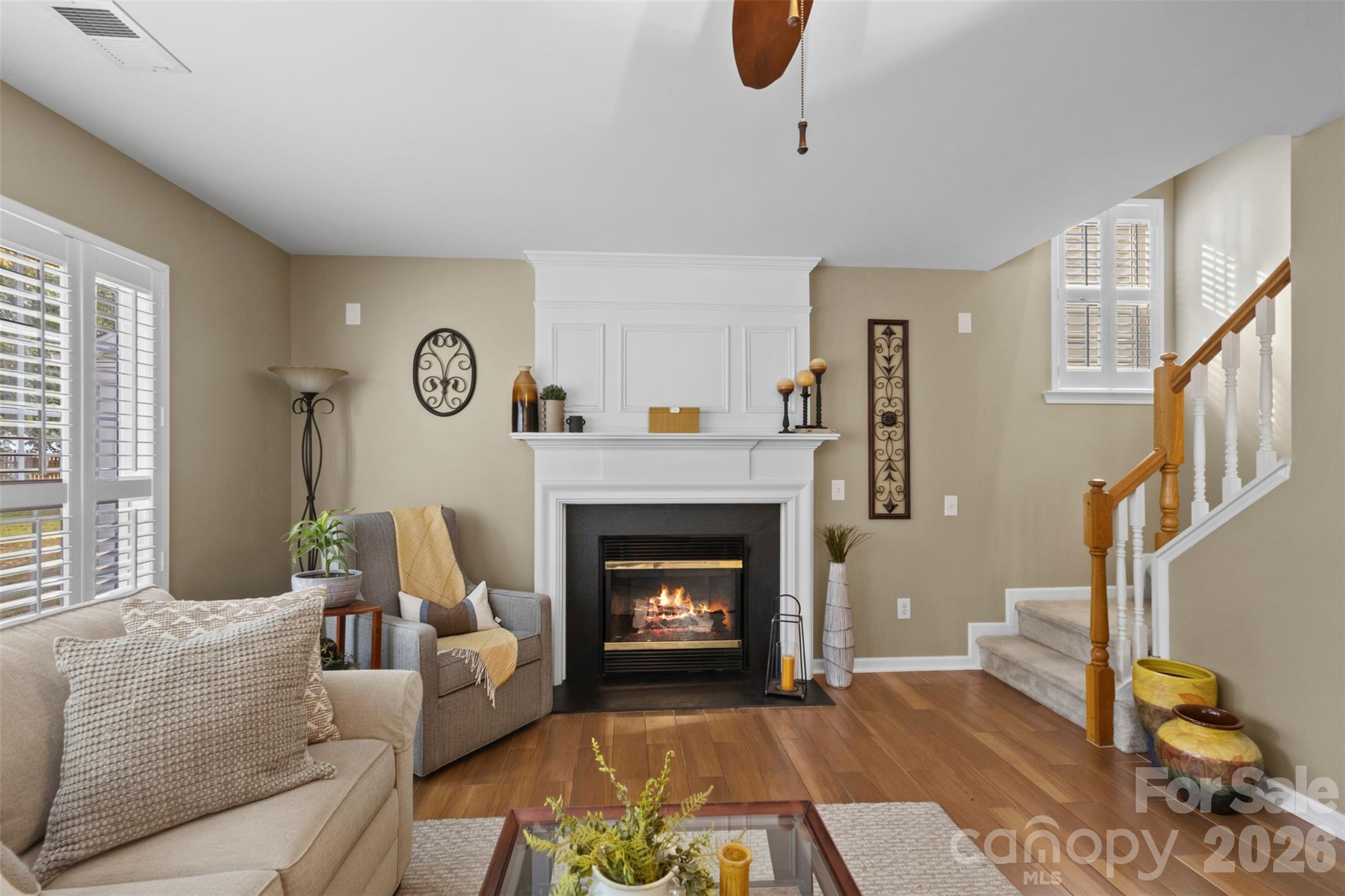 Gas fireplace for cozy evenings - 18912 Harbor Cove Drive, Cornelius