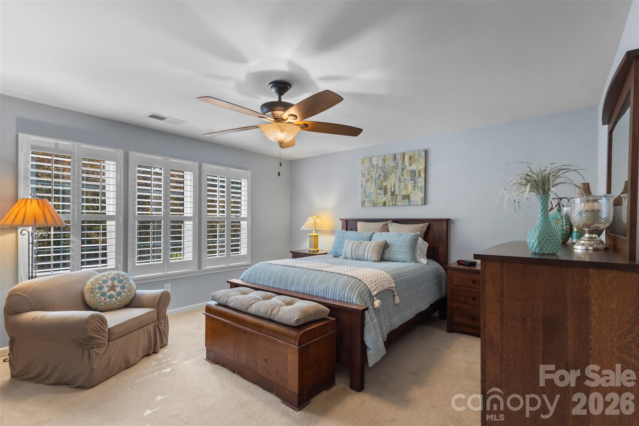Upstairs primary suite on the backside of the home - 18912 Harbor Cove Drive, Cornelius