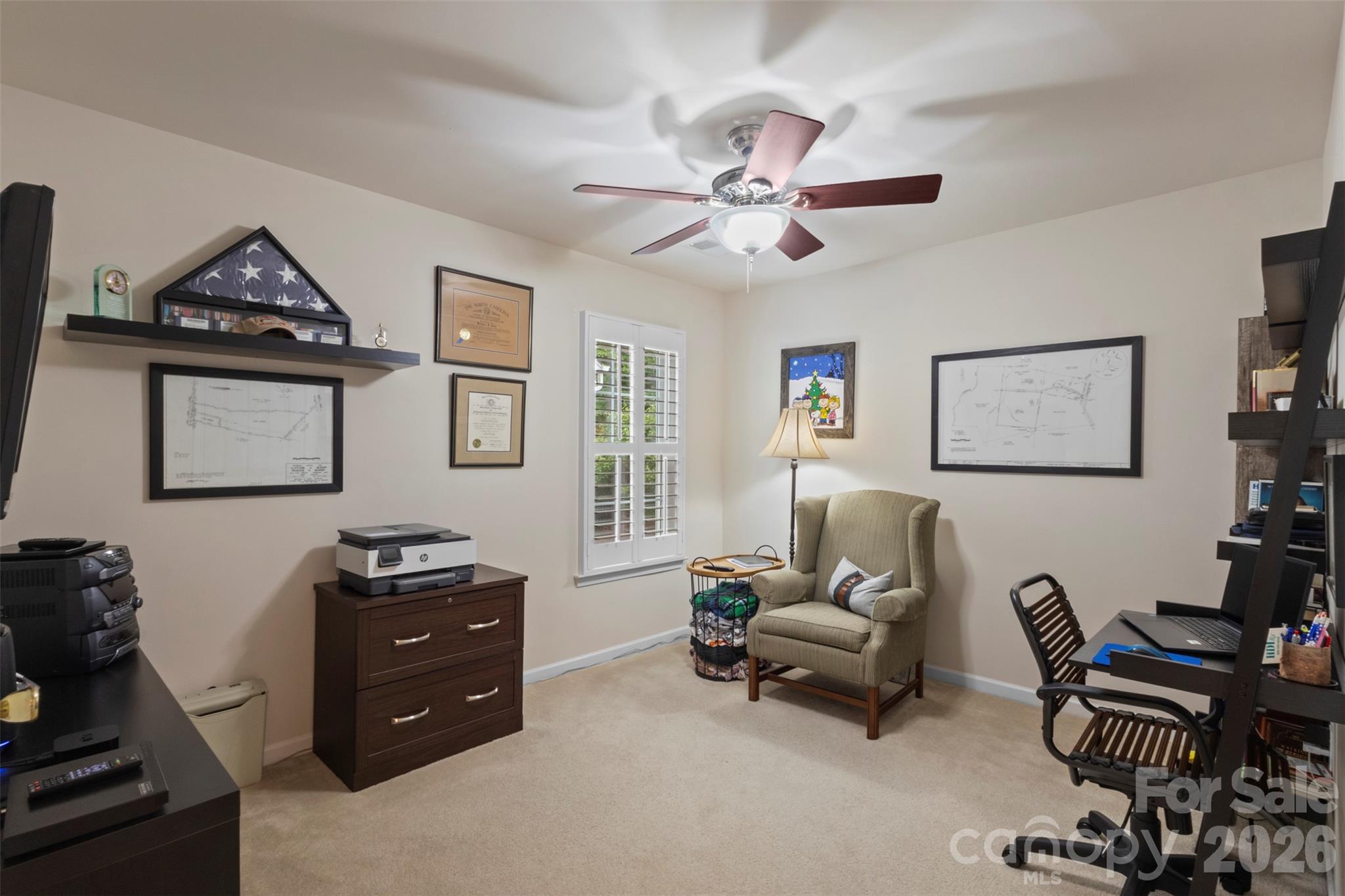 Upstairs secondary bedroom currently functioning as an office - 18912 Harbor Cove Drive, Cornelius