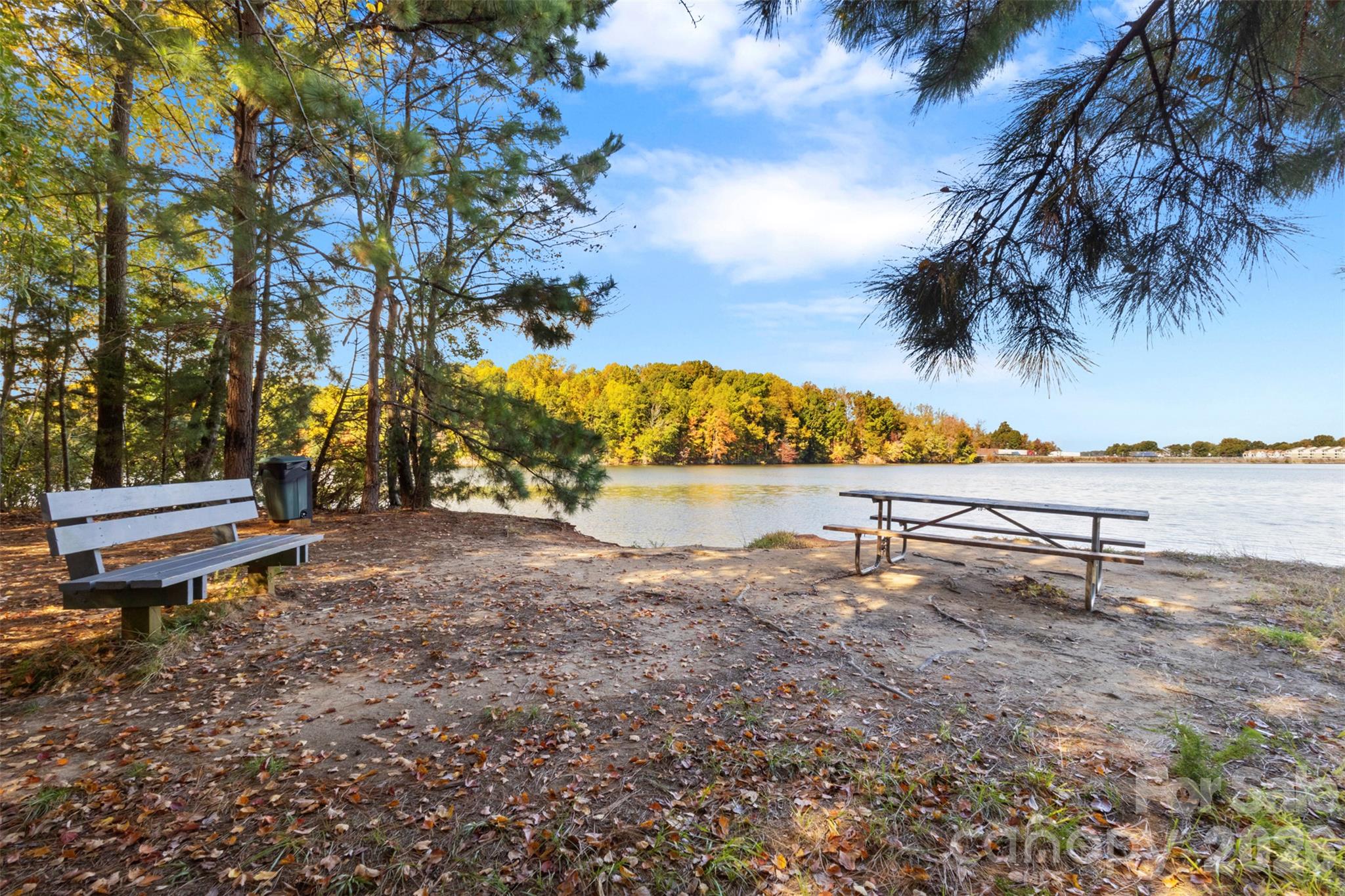 Down the trail to the water you will find seating, small beach area, and trailheads to walk, fish, or just enjoy nature - 18912 Harbor Cove Drive, Cornelius