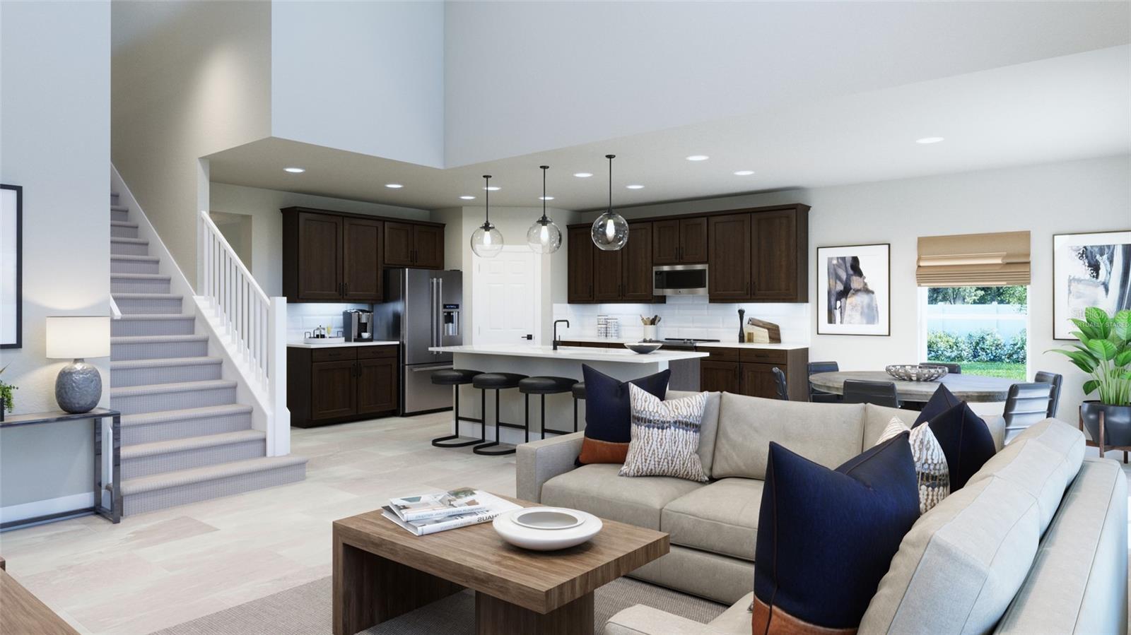 Kitchen & Great Room Rendering (Virtually Staged) - 1827 LINK LOOP, ST CLOUD