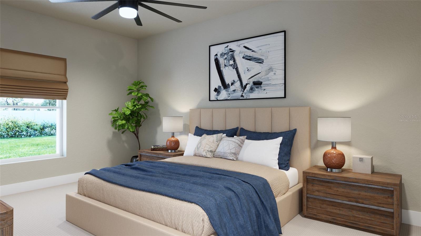 Primary Bedroom Rendering (Virtually Staged) - 1827 LINK LOOP, ST CLOUD