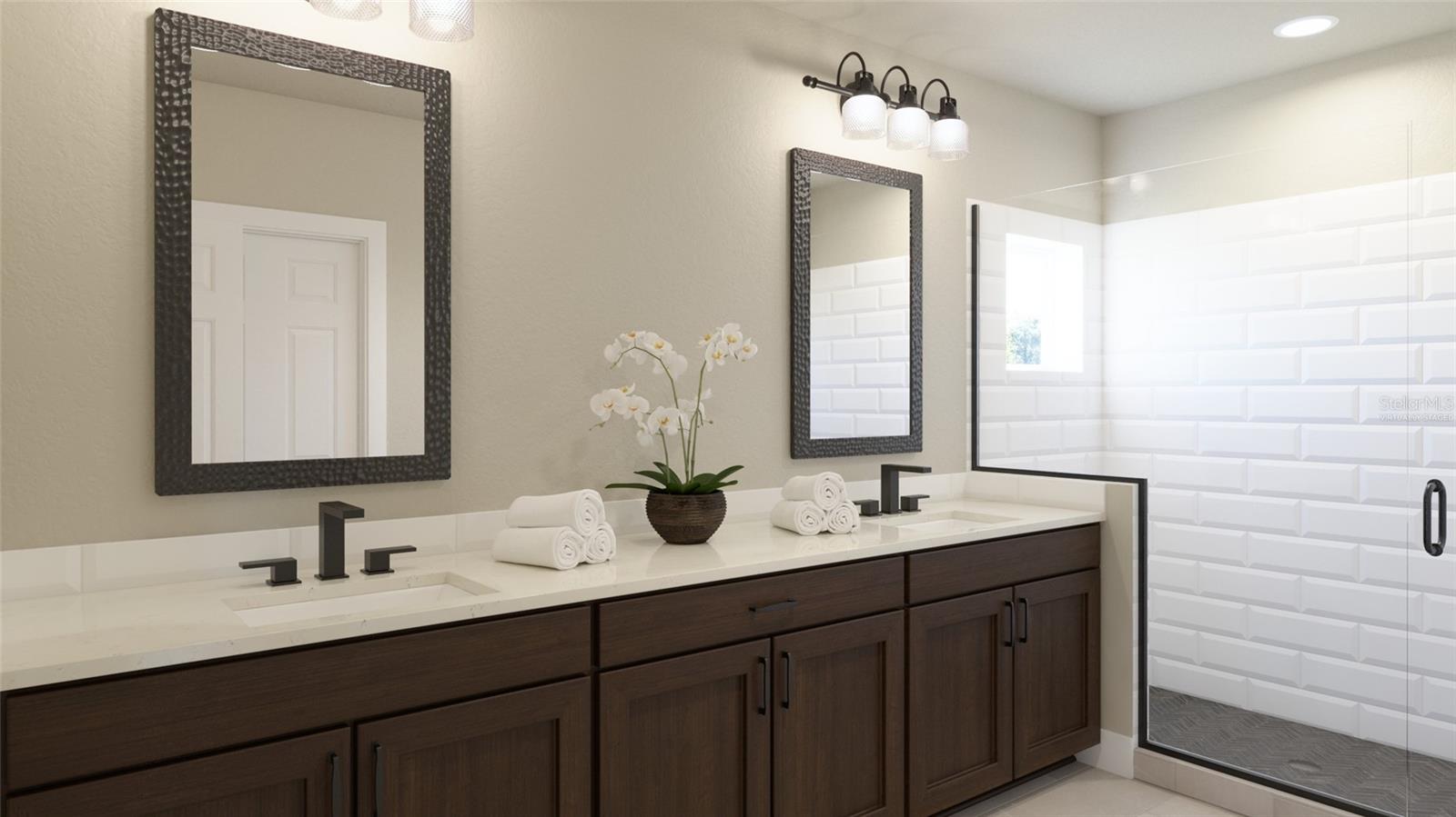 Primary Bathroom Rendering (Virtually Staged) - 1827 LINK LOOP, ST CLOUD