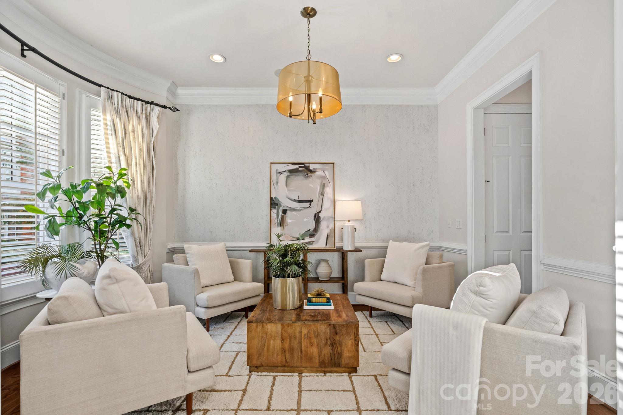 Dining room or study - 6830 Louisburg Square Lane, Charlotte