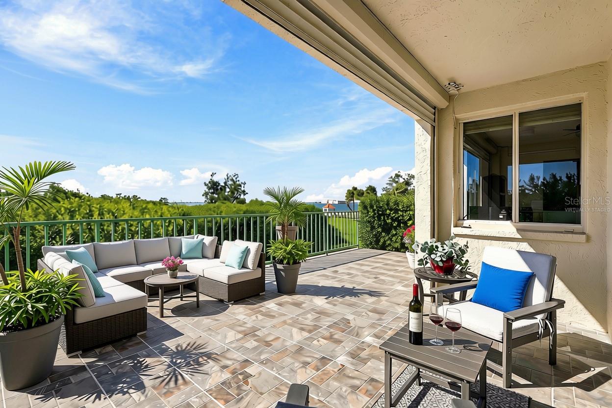 virtually staged partially, create your own outdoor oasis! - 4780 DOLPHIN CAY LN S #102, ST PETERSBURG