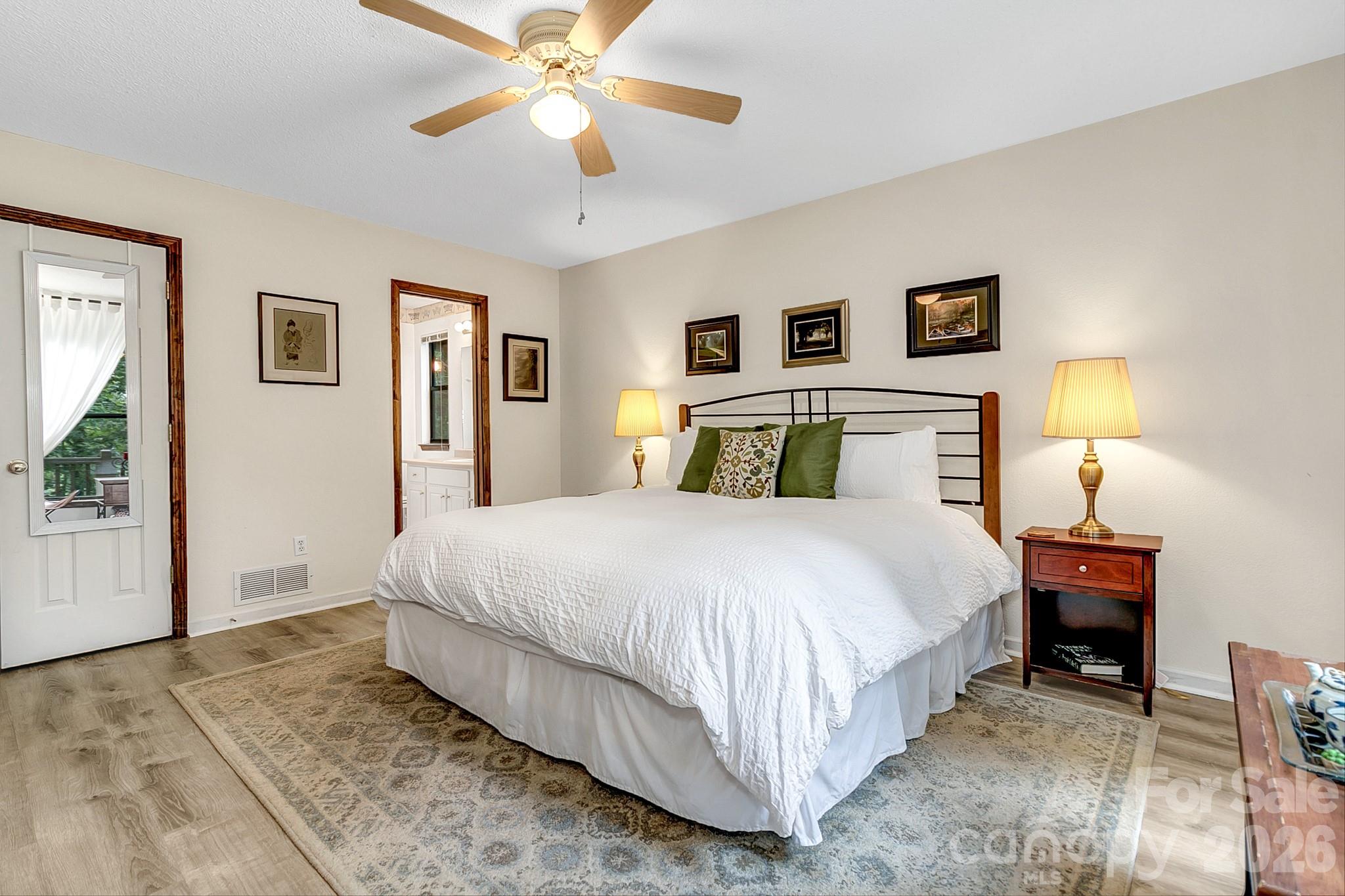 large primary bedroom - 281 Redwing Road, Lake Lure