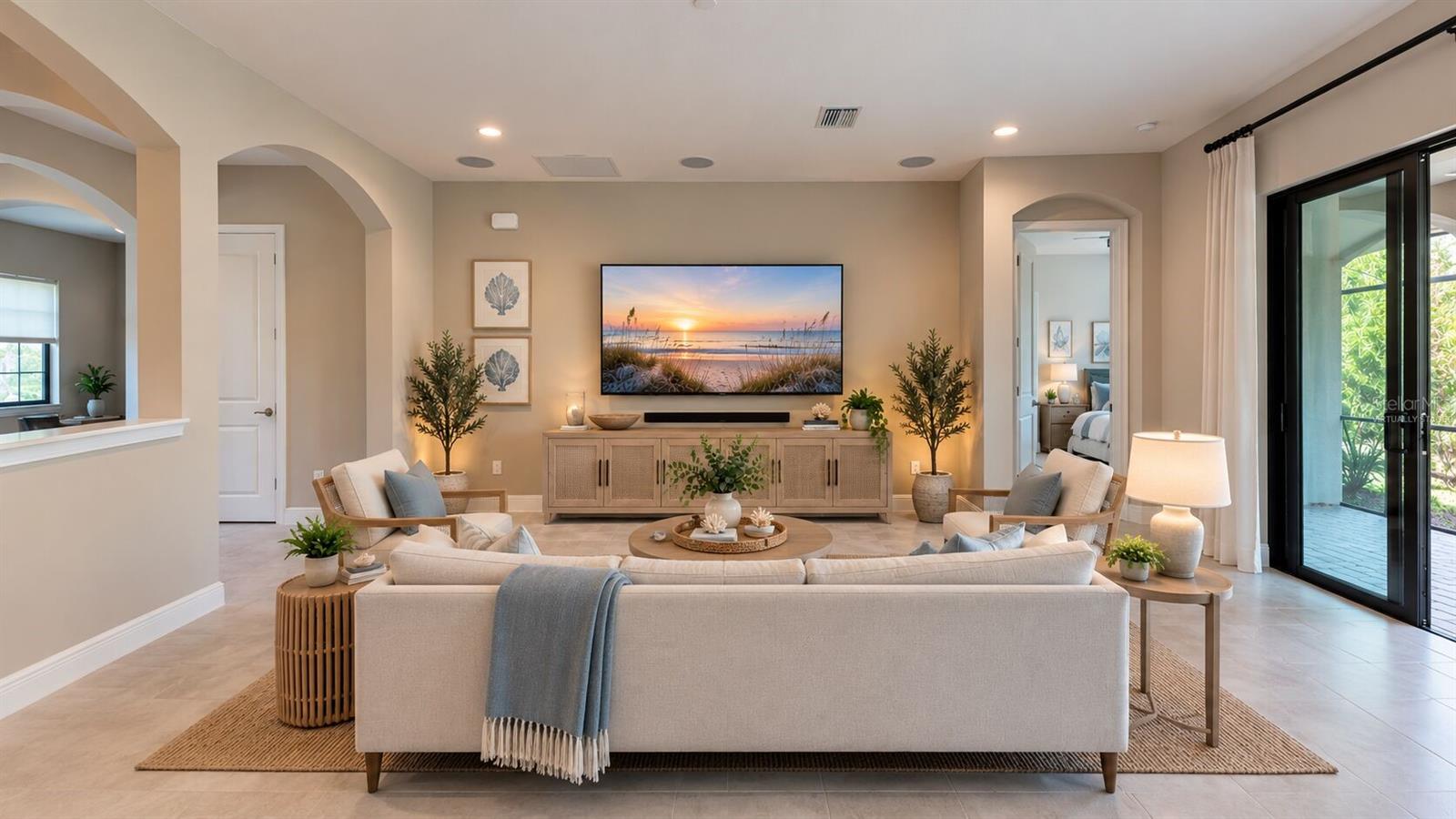 virtually staged family room - 3911 GAVIOTA DR, RUSKIN