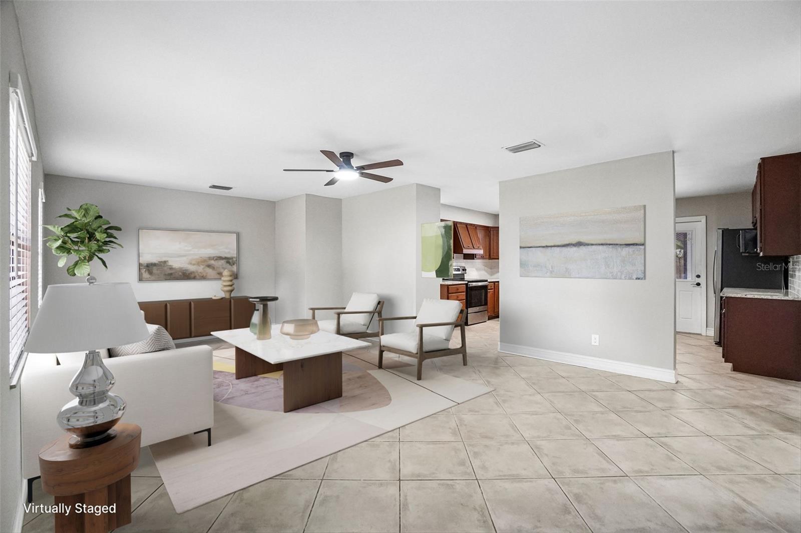 Living Room Virtual View 2 - 715 PAPAYA DR, TAMPA