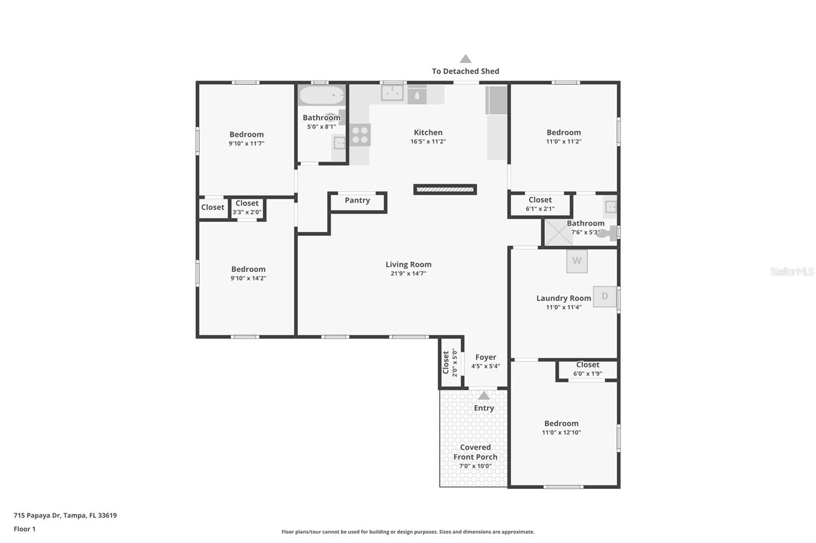 Floor plan house - 715 PAPAYA DR, TAMPA