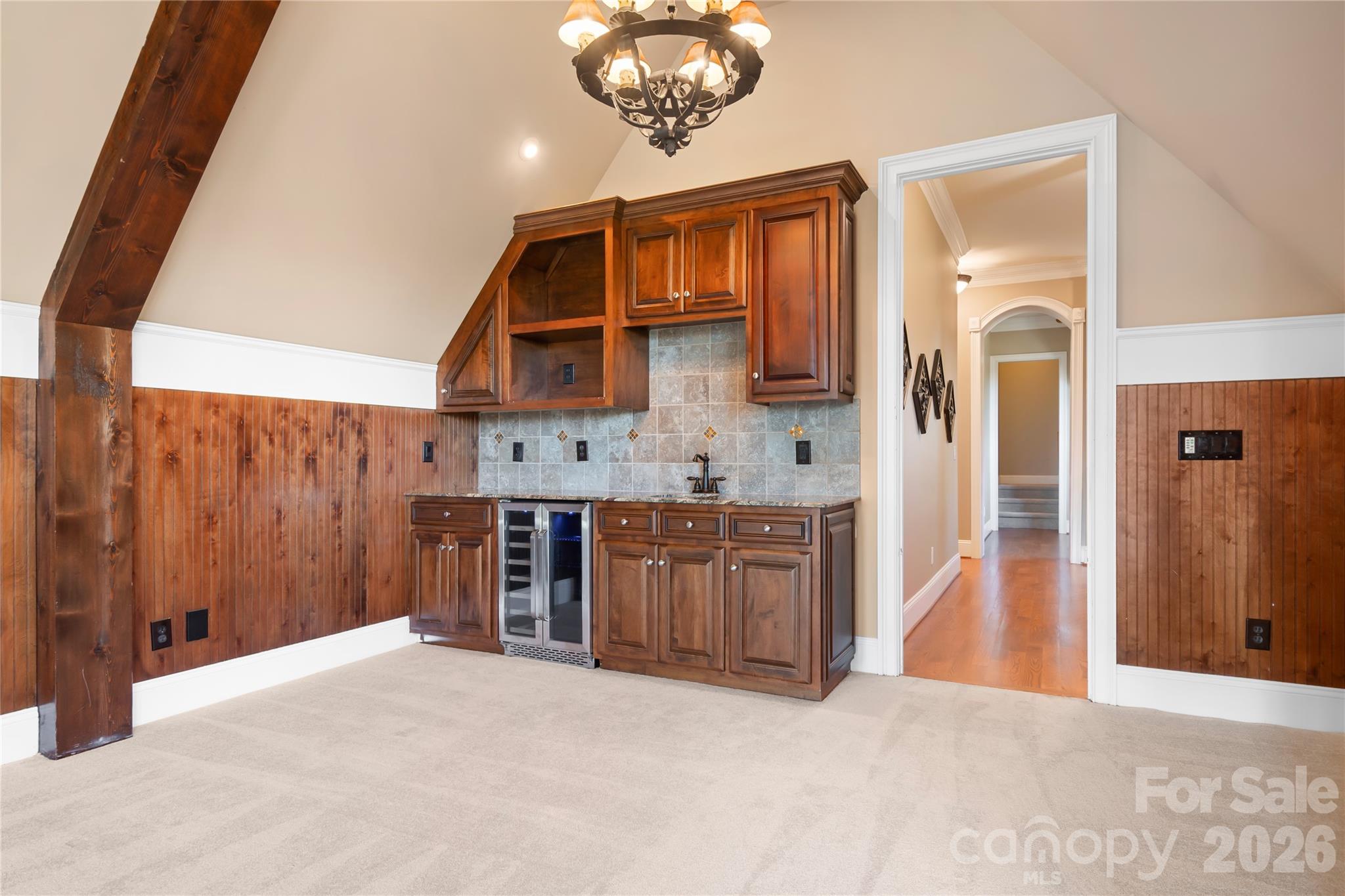 Wet bar in the upstairs massive flex space - 161 Cape Cod Way, Mooresville