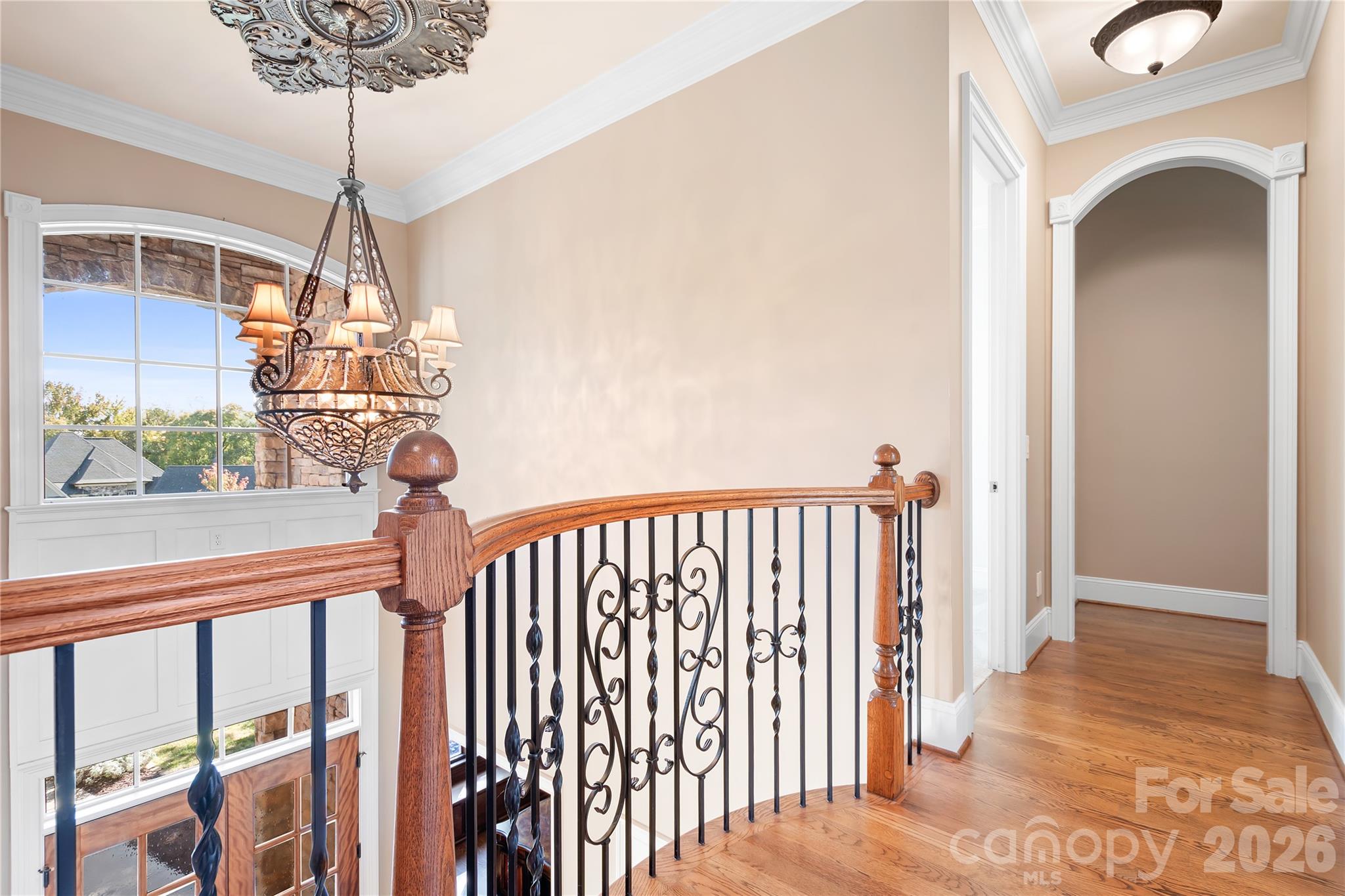 Elegant Juliet balcony overlooking the foyer - 161 Cape Cod Way, Mooresville
