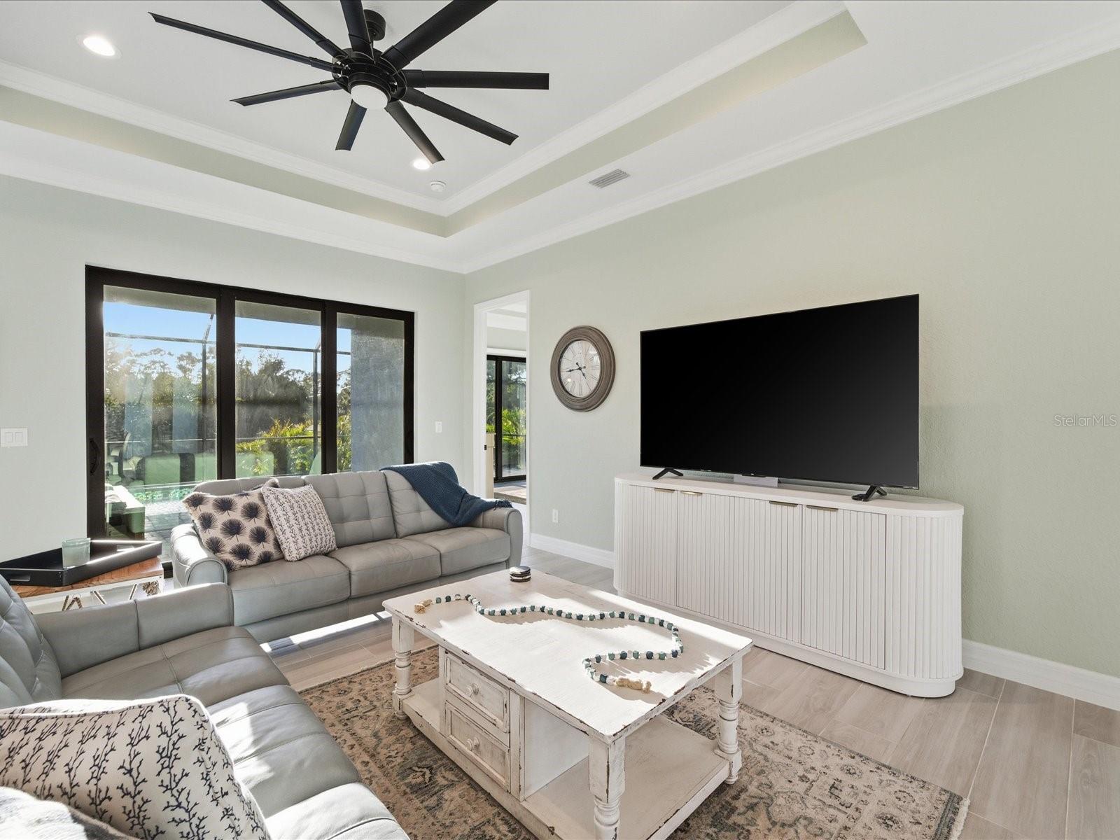 Living Room with lovely tray ceiling - 149 LONG MEADOW LN, ROTONDA WEST