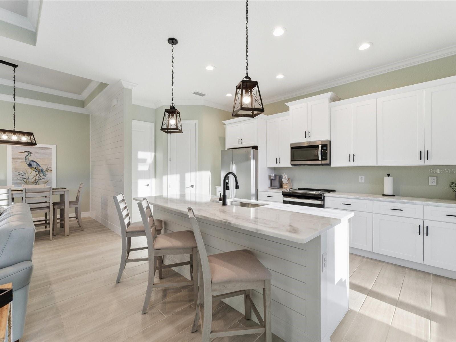 Kitchen with solid wood soft-close cabinetry and high end Granite - 149 LONG MEADOW LN, ROTONDA WEST