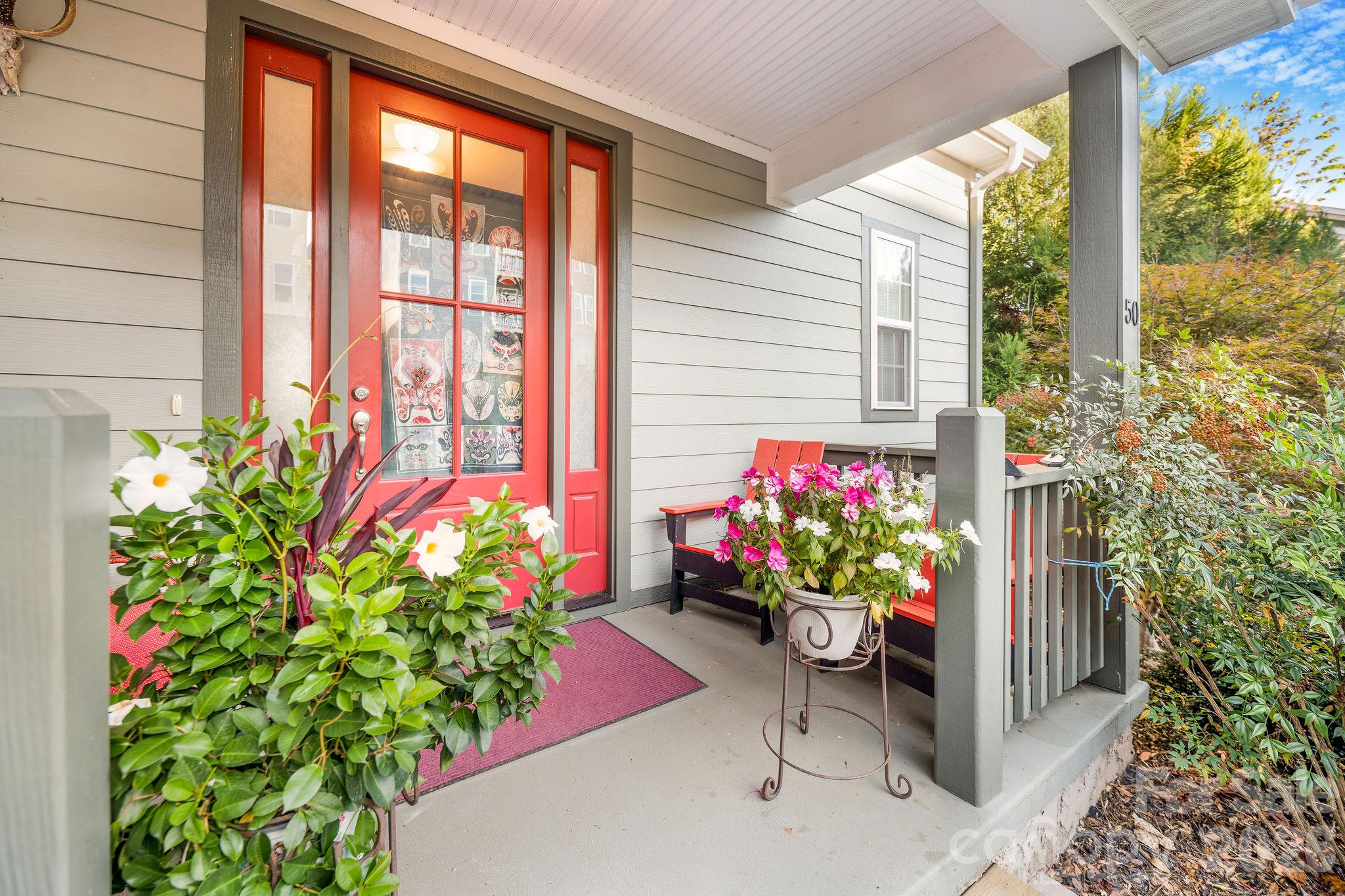 inviting front porch - 50 Rose Creek Road, Leicester