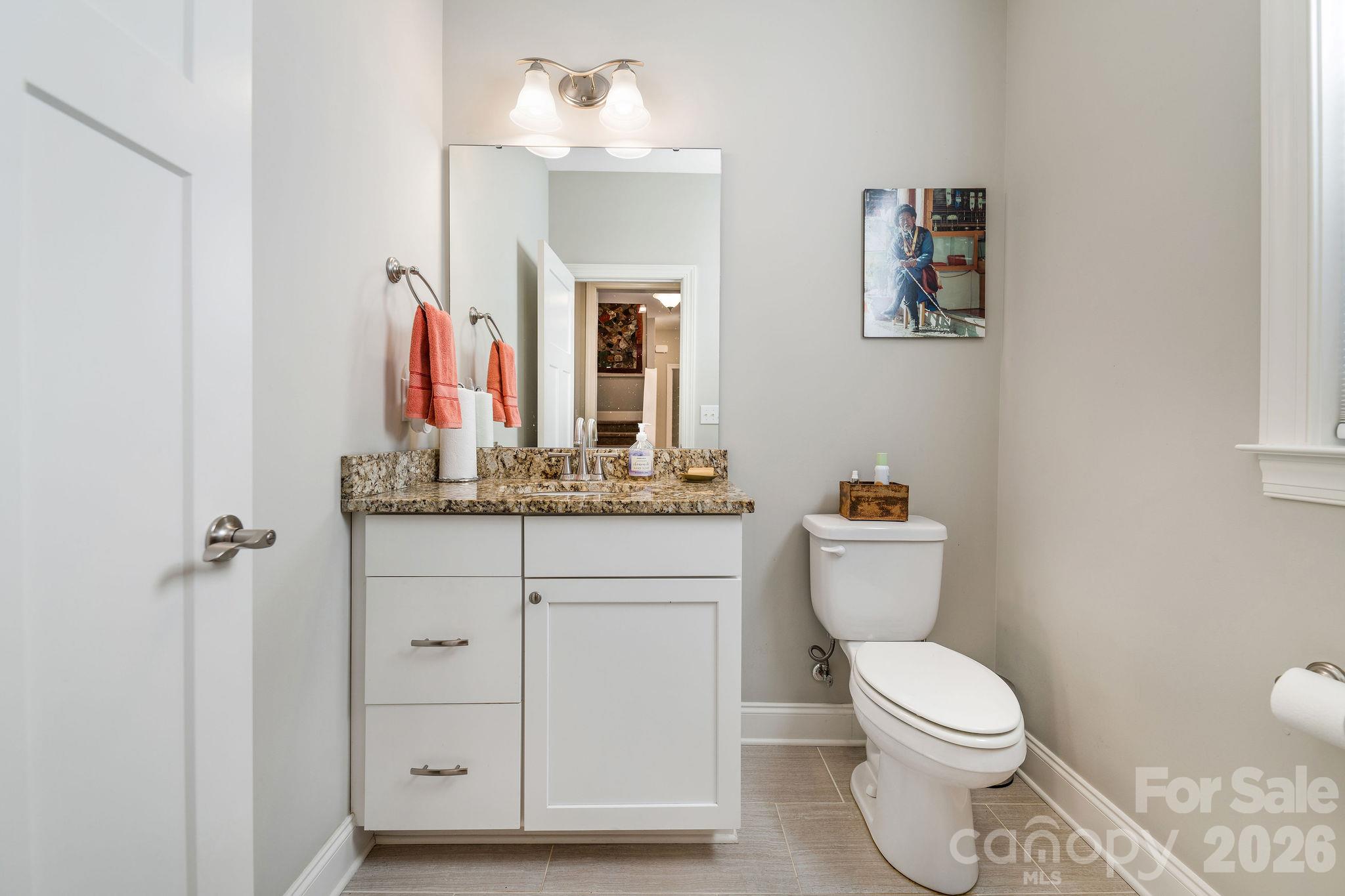 half bath on main level - 50 Rose Creek Road, Leicester