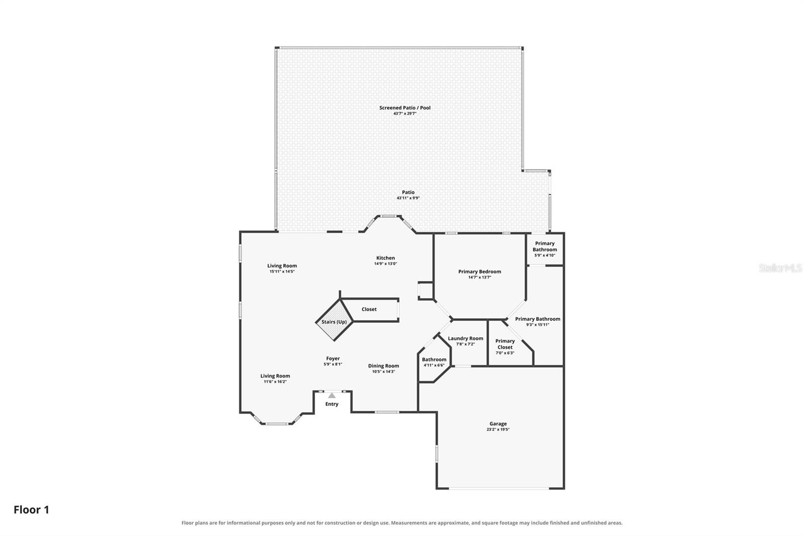 Floor plan - 1st floor - 3701 BEAVER RIDGE DR, ORLANDO
