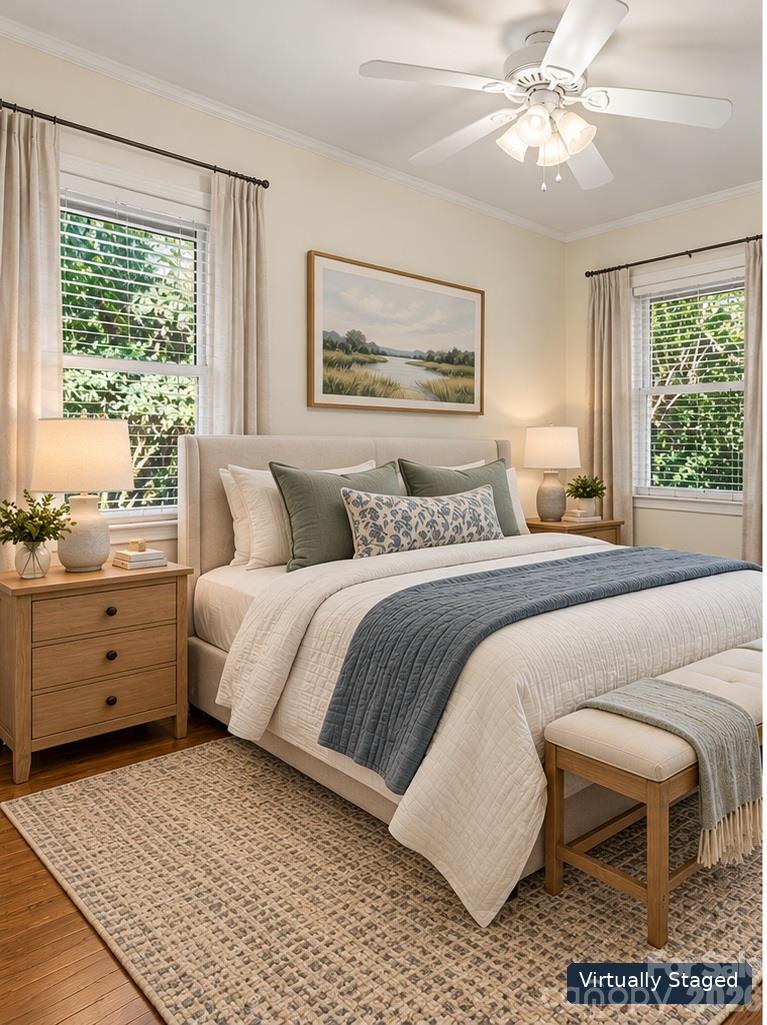 Virtually staged to showcase a comfortable guest retreat. Imagine welcoming friends and family for a weekend visit! - 407 Pine Street, Fort Mill