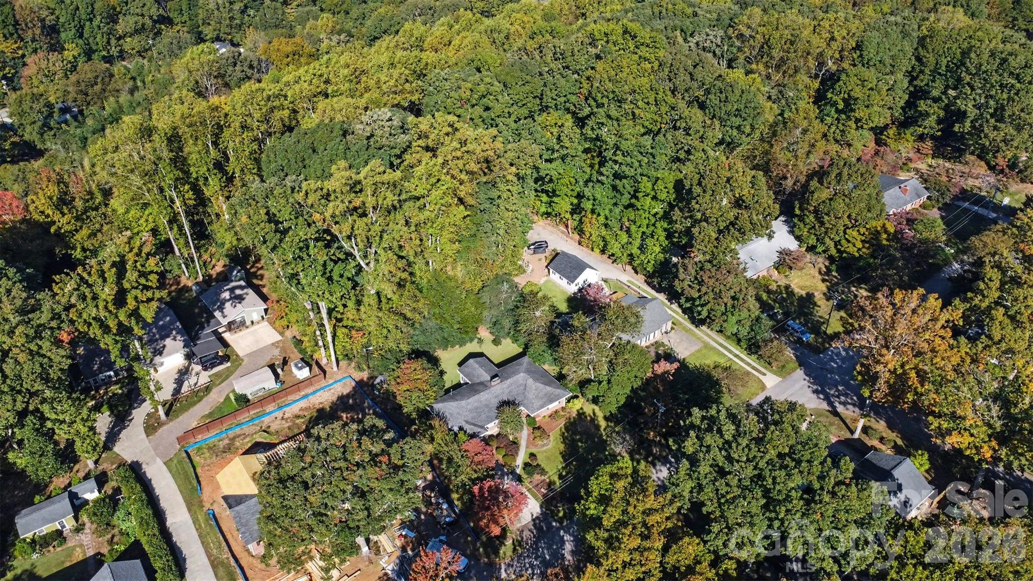 So much green space, so close to downtown! The aerial perspective highlights this special setting. - 407 Pine Street, Fort Mill