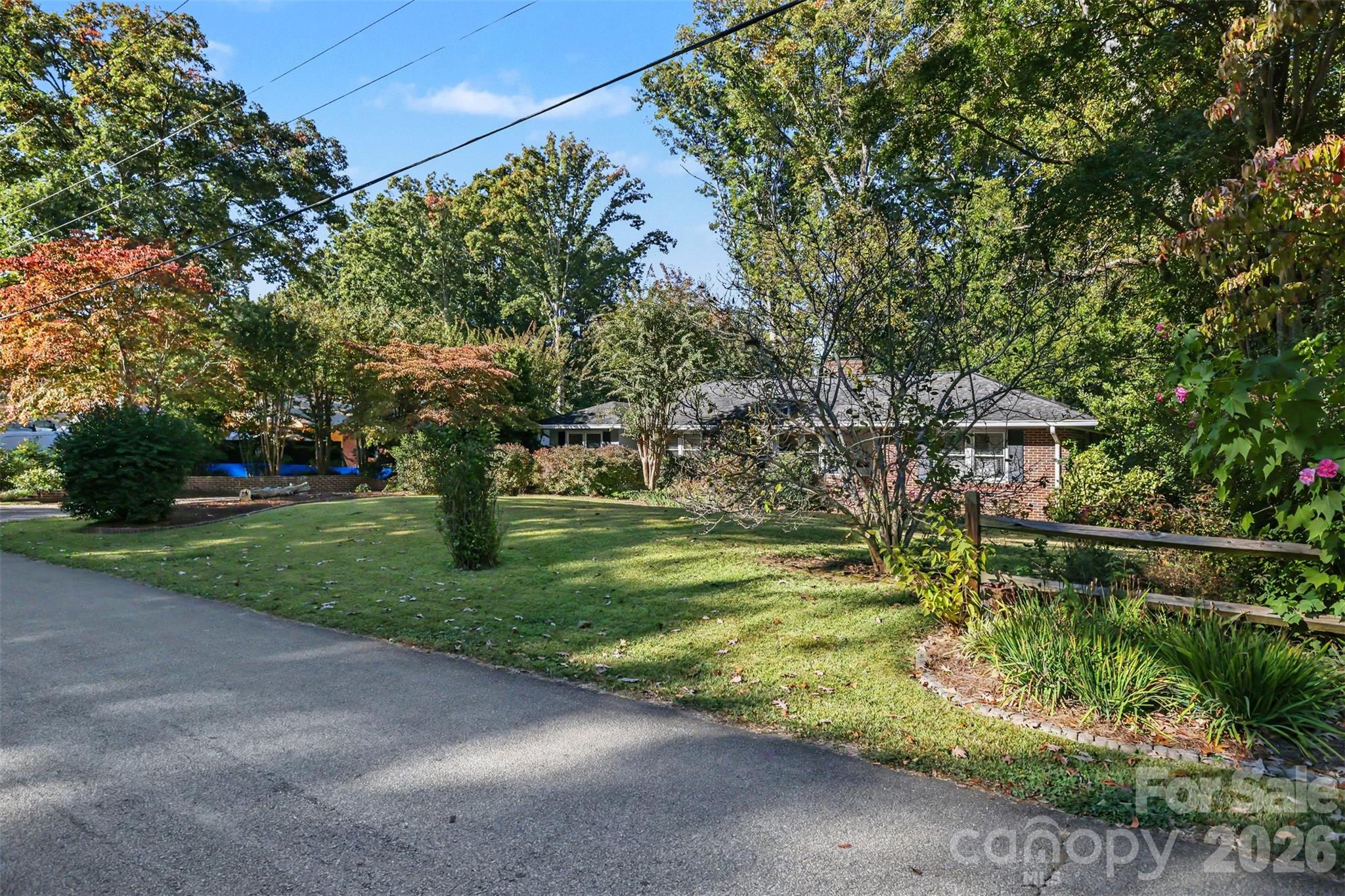 A view from the driveway showcases the established trees and spacious property. - 407 Pine Street, Fort Mill