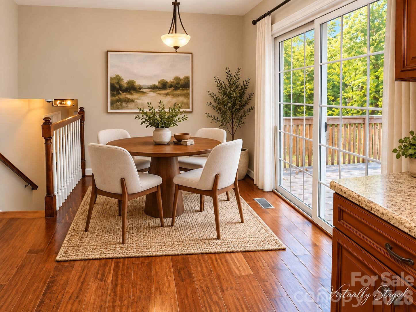 Dining Area Virtually Staged - 2645 Wyman Road, Winston Salem