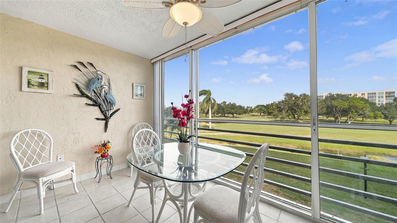 Lanai with golf course views - 4550 PINEBROOK CIR #203, BRADENTON