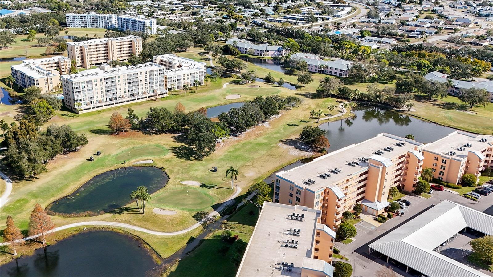 Overhead view of the Building and golf course - 4550 PINEBROOK CIR #203, BRADENTON