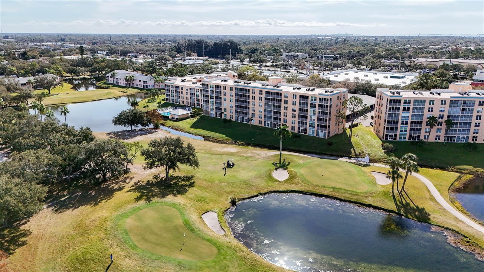 Overhead view of the Building and golf course - 4550 PINEBROOK CIR #203, BRADENTON