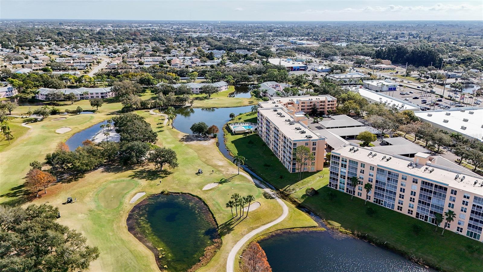 Overhead view of the Building and golf course - 4550 PINEBROOK CIR #203, BRADENTON