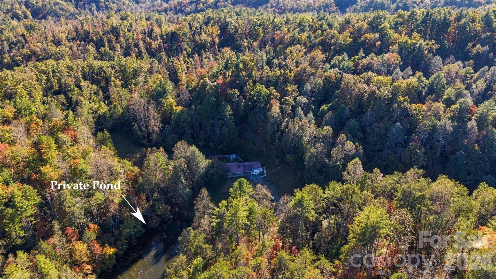 Aerial Overview/Private Pond - 2395 Good Times Lane, Lenoir