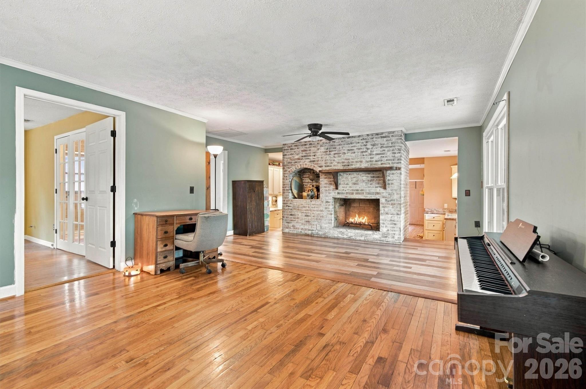 Living Room/Dining Area Fireplace View - 2395 Good Times Lane, Lenoir