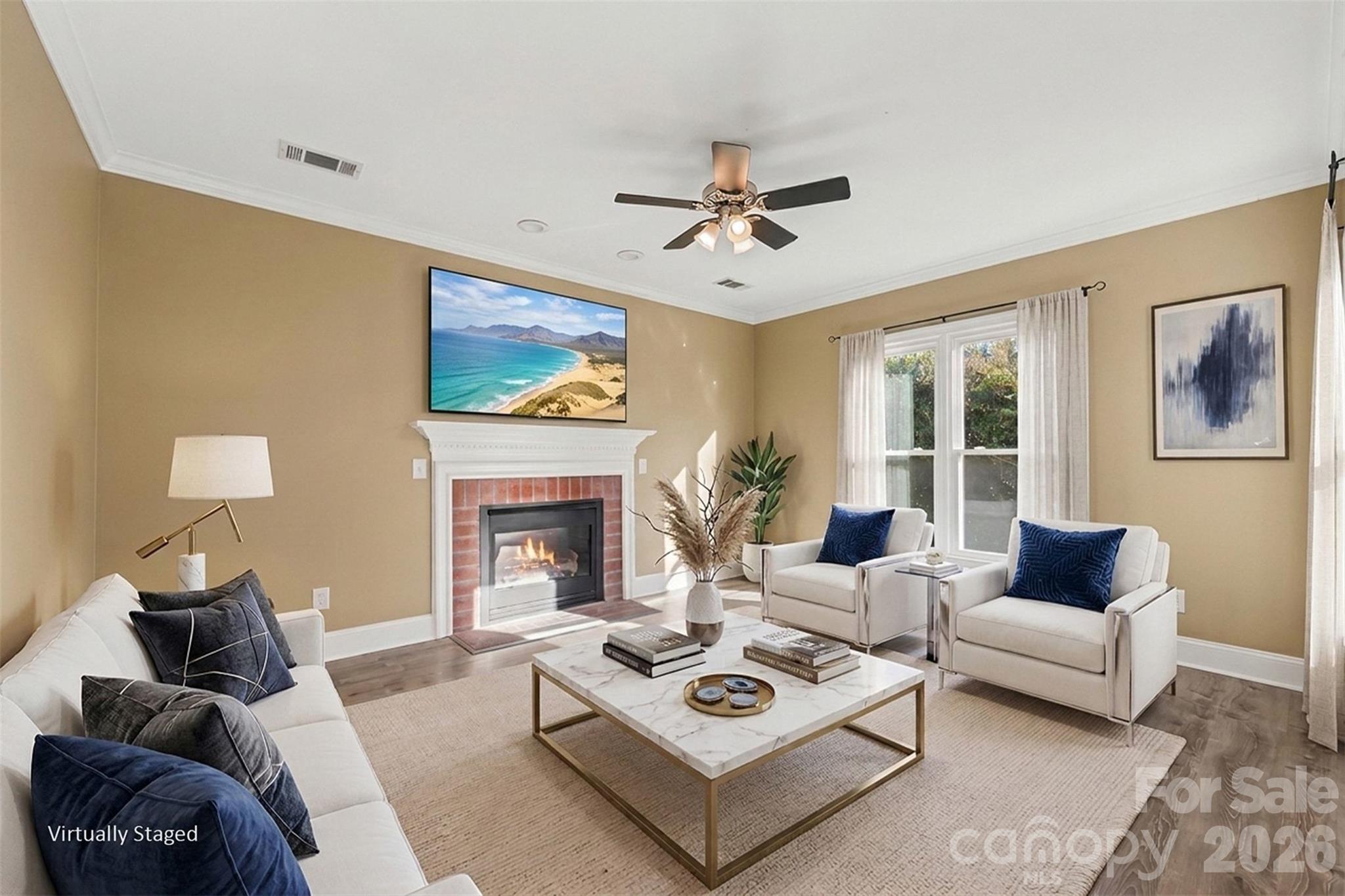 Virtually Staged - Family Room - 7943 Elphin Court, Charlotte