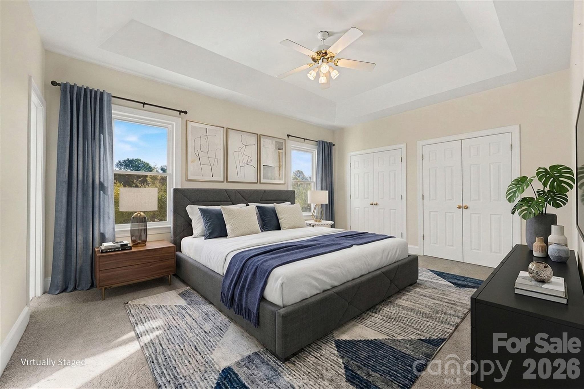 Virtually Staged - Master Bedroom - 7943 Elphin Court, Charlotte