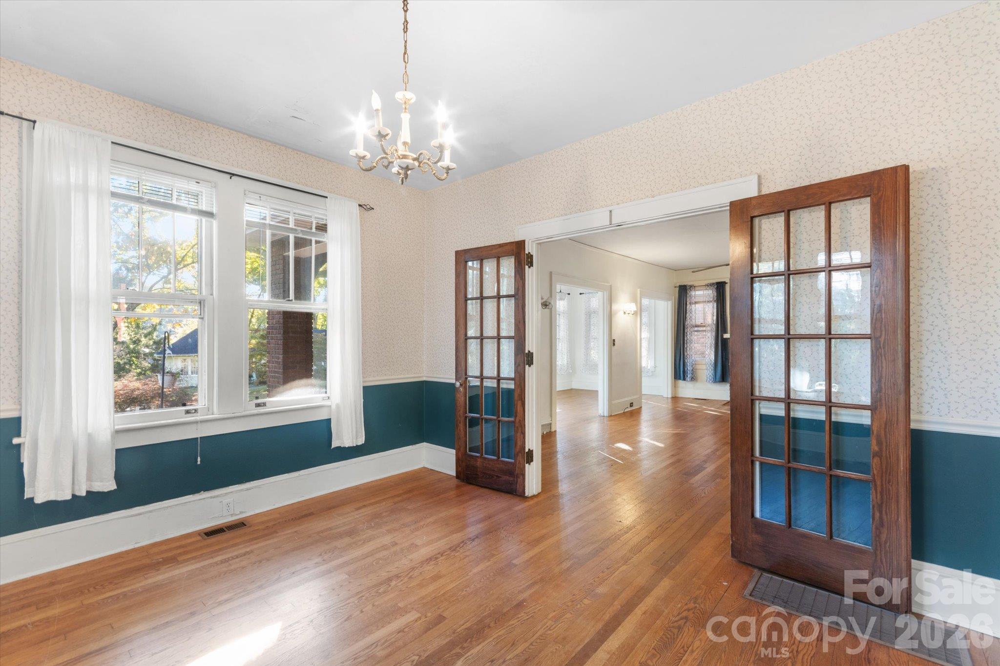 French doors lead to dining room - 1527 Druid Hills Avenue, Hendersonville