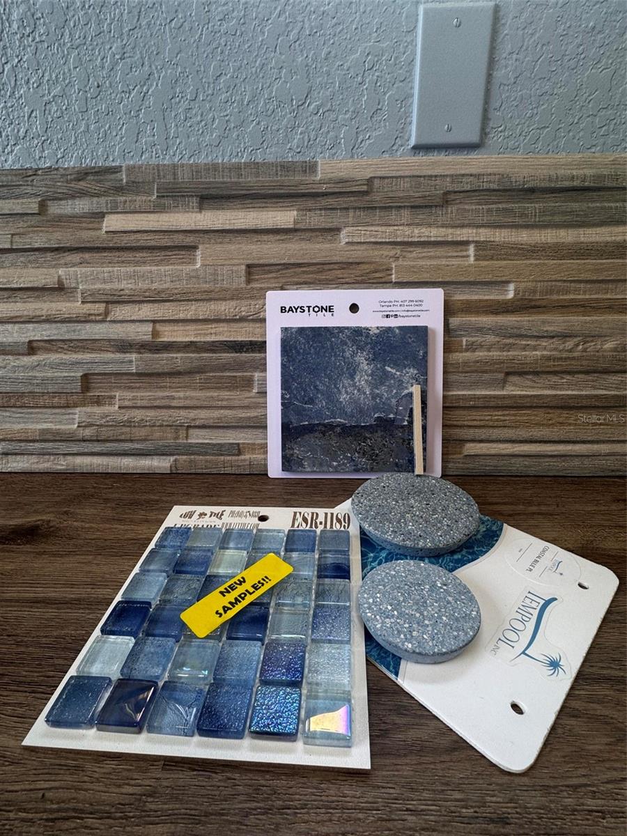 Pool tile selections and waterfall accents - 163 BRIDGEHAVEN DR, PALM COAST