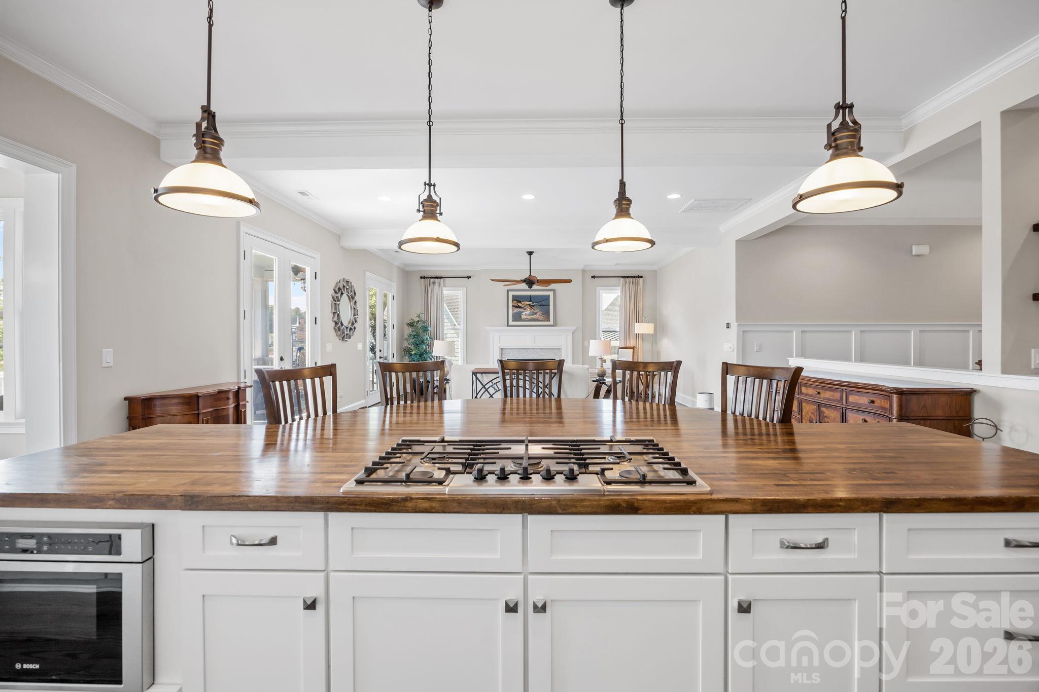 Kitchen Island with Gas Cooktop - 122 Sisters Cove Court, Mooresville