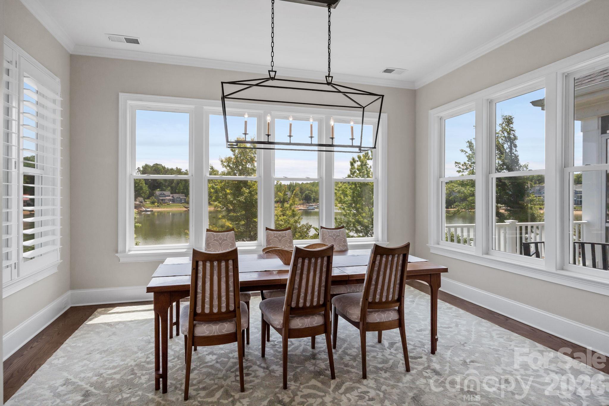 Dining Room overlooking Lake Norman - 122 Sisters Cove Court, Mooresville